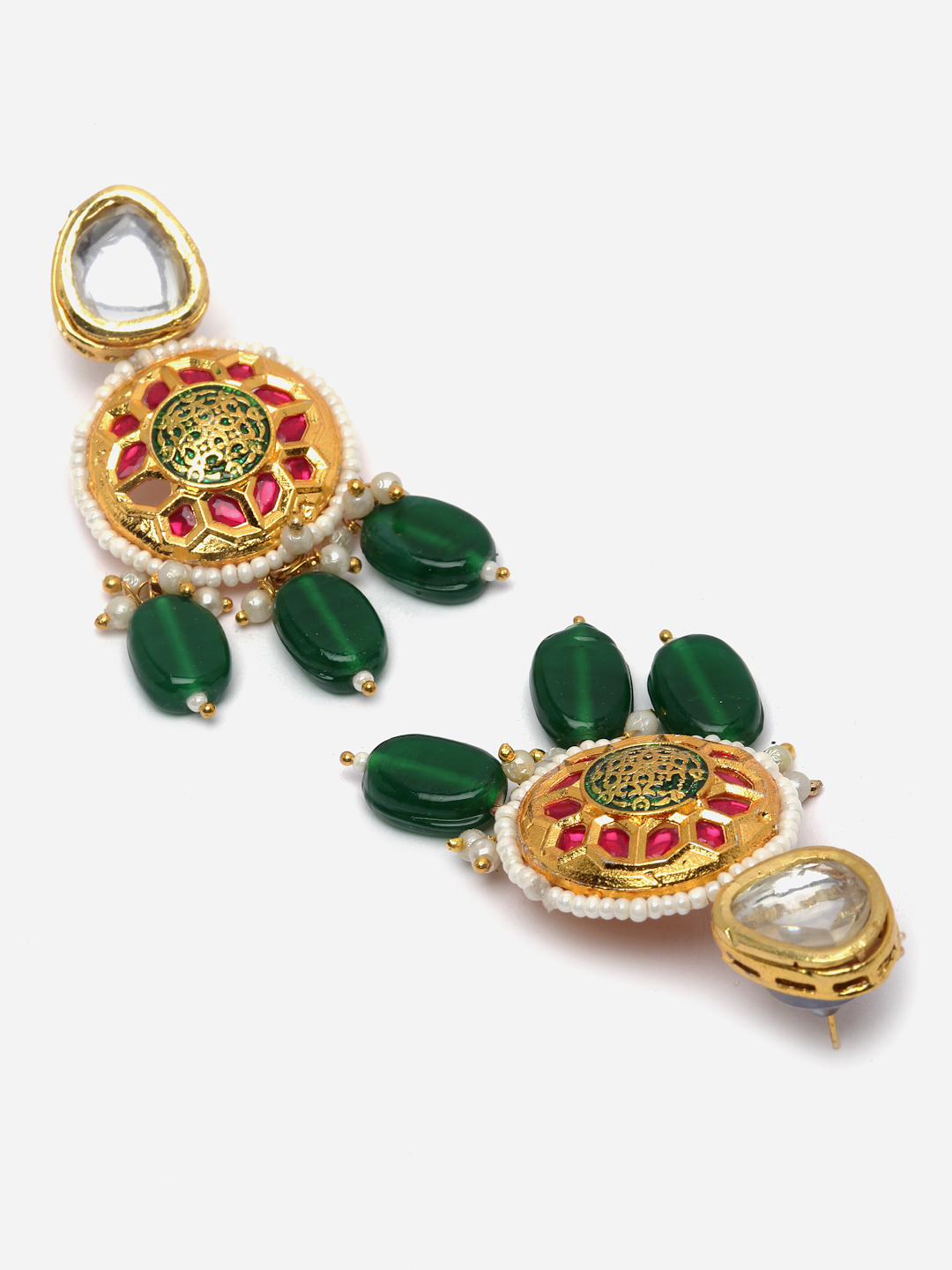 Zindagi Necklace with Earrings Jewellery Set | Kundan, Pearls, Natural Stones thumbnail 3
