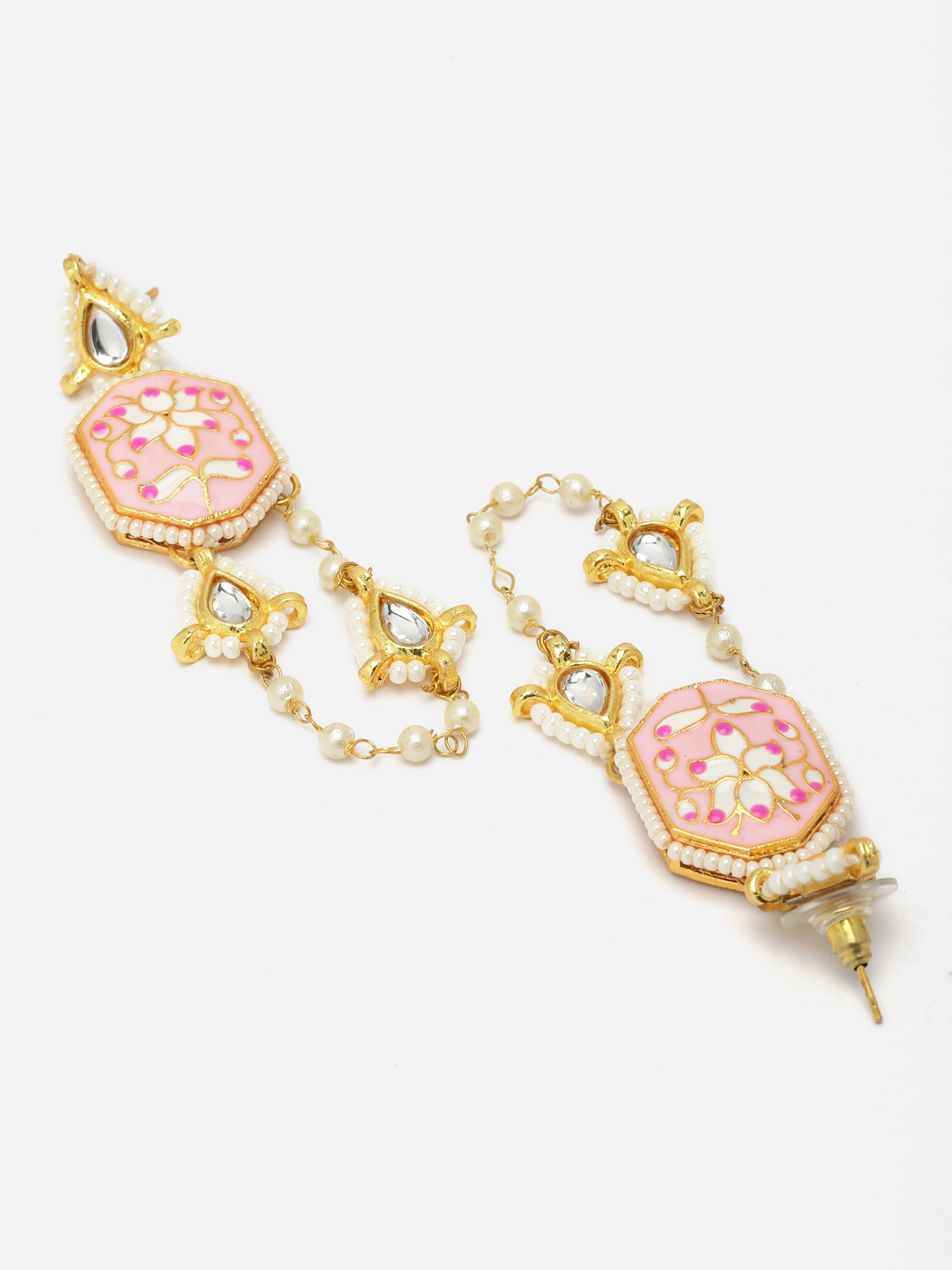 Sweet Necklace with Earrings Jewellery Set | Kundan, Pearls, Natural Stones thumbnail 5