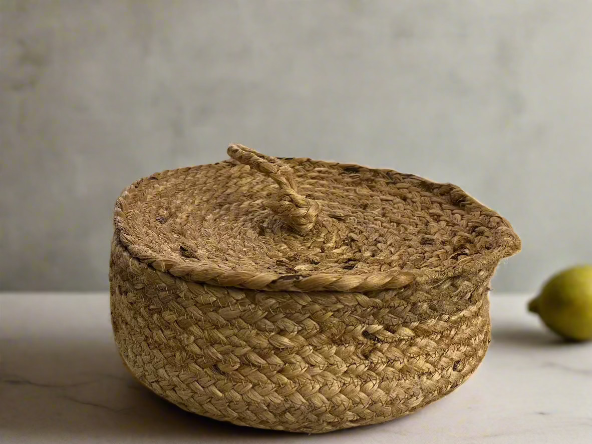 Amara Jute Storage Basket With Lid