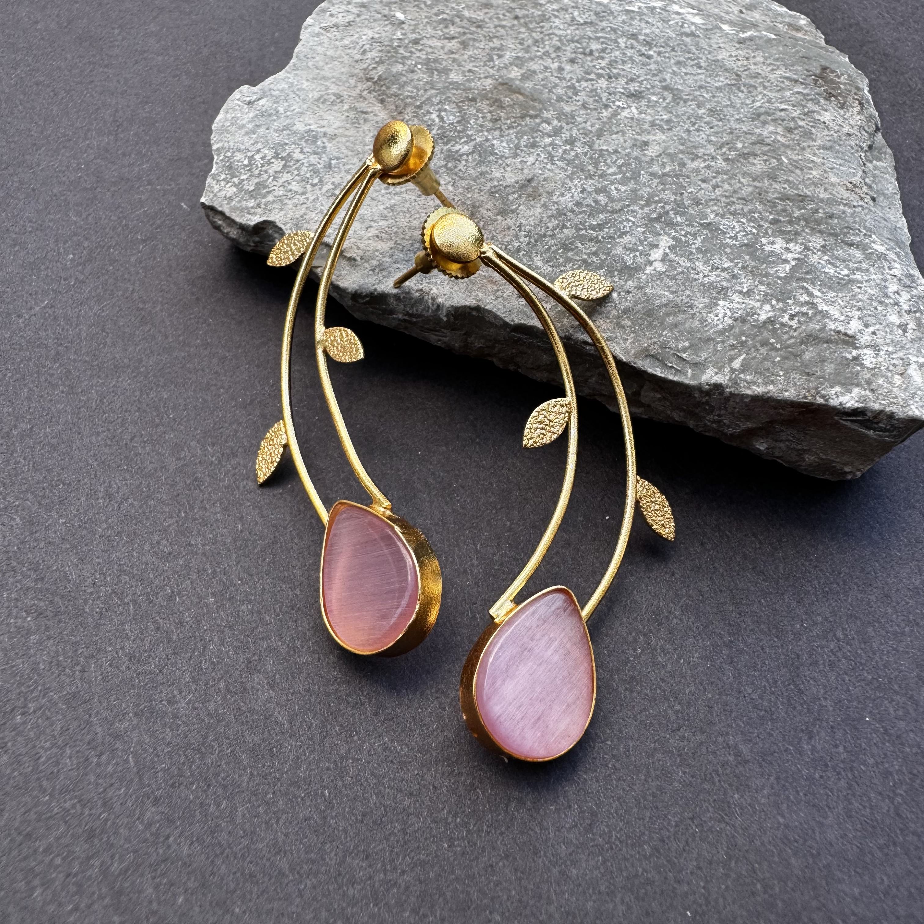 Petal Charm Earrings | Brass | Handmade 