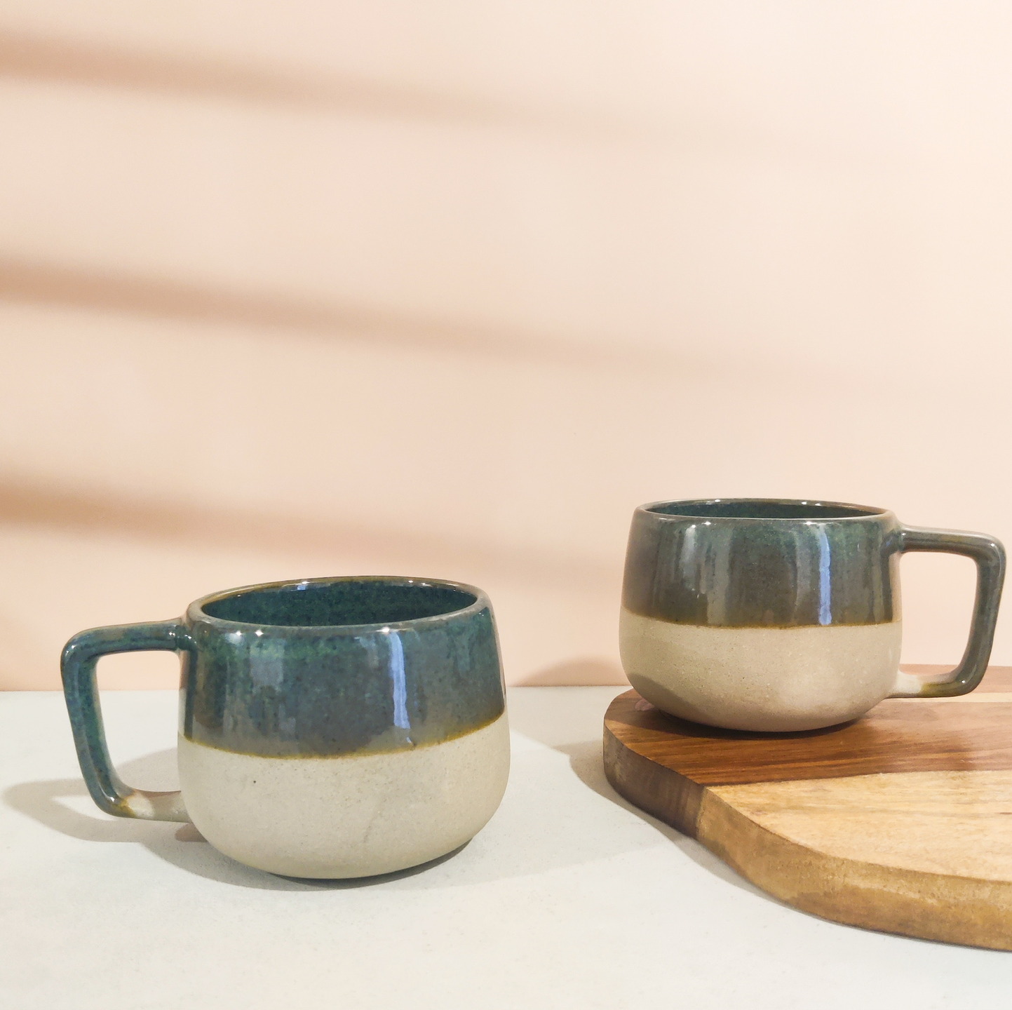 Timeless Craft Ceramic Handmade Coffee Mug | Dual Tone | Set of 2