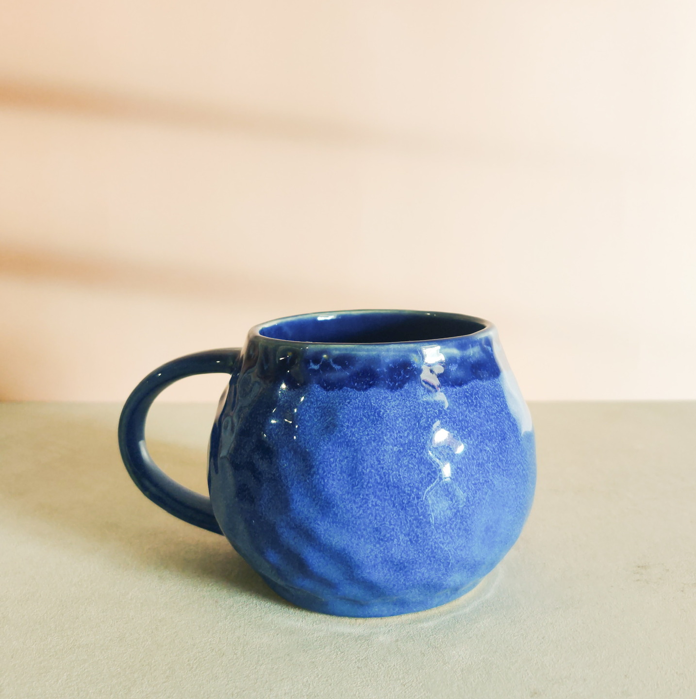 Classic Charm Ceramic Handmade Coffee Mug | Sapphire Blue | Set of 2 thumbnail 2