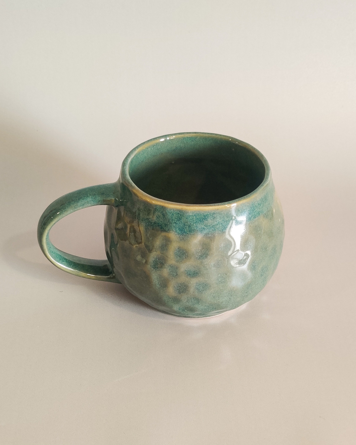 Classic Charm Ceramic Handmade Coffee Mug | Rustic Green | Set of 2 thumbnail 2