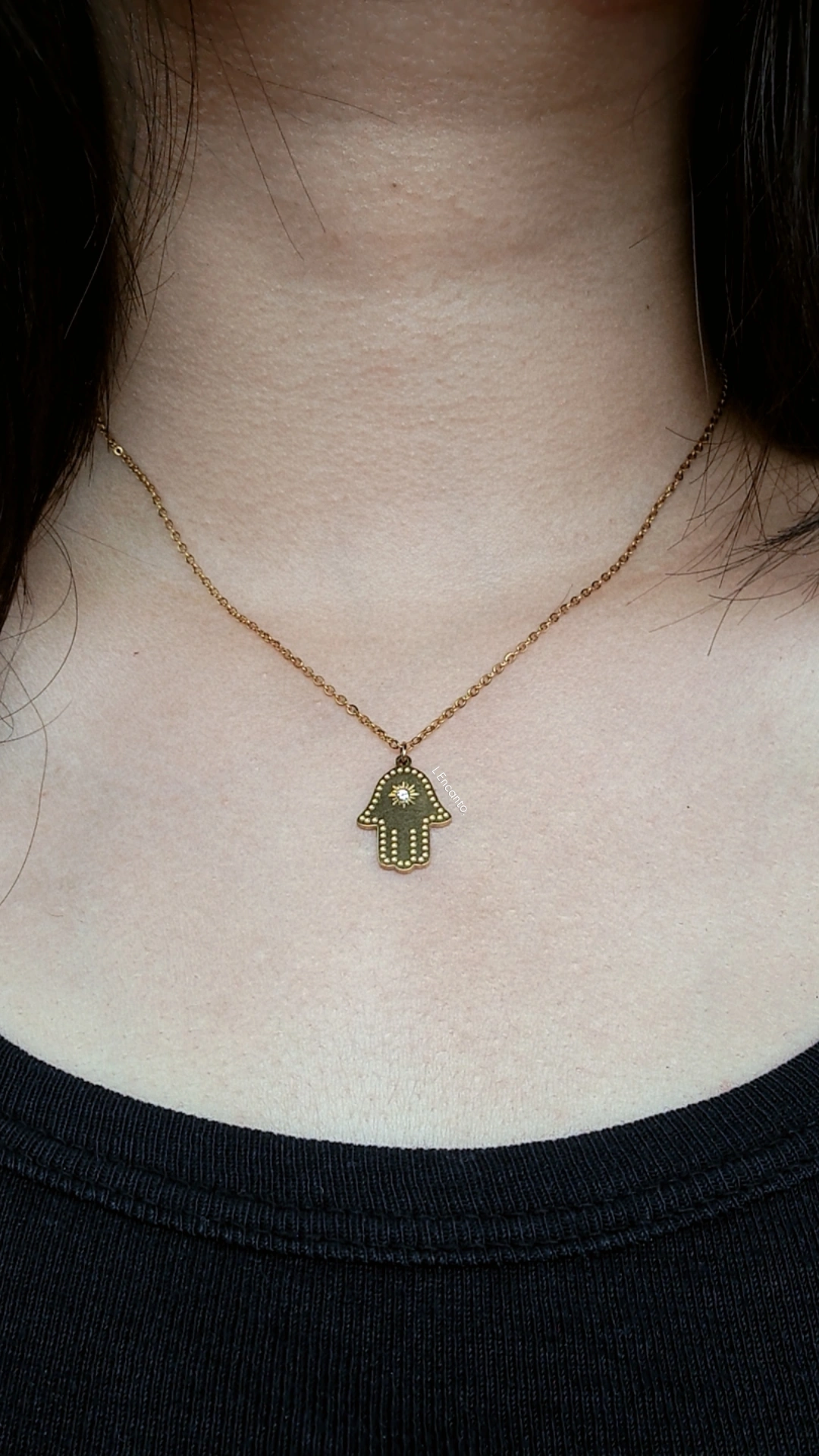 Hamsa Evil Eye Necklace | Anti Tarnish thumbnail 3