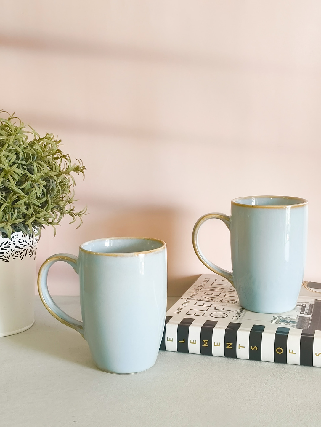 Serenity Mug | Handmade Ceramic Tall Coffee Mug | Set of 2