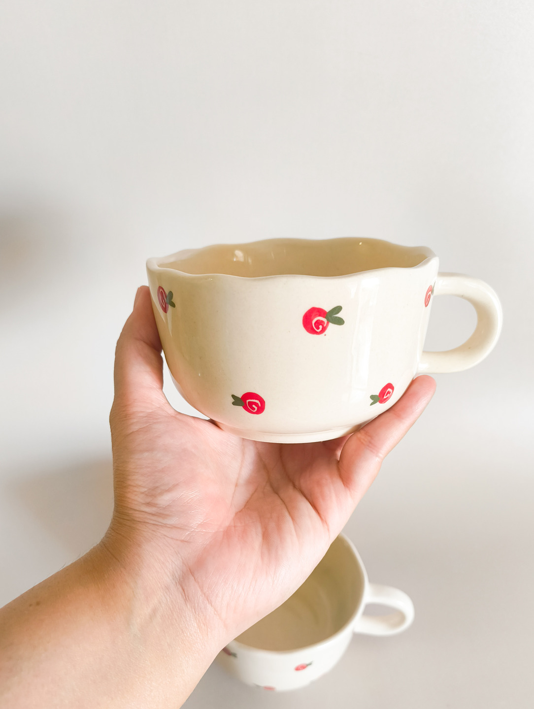 Cherry Love Soup Mug | XL Broad Mug | Set of 2 thumbnail 3