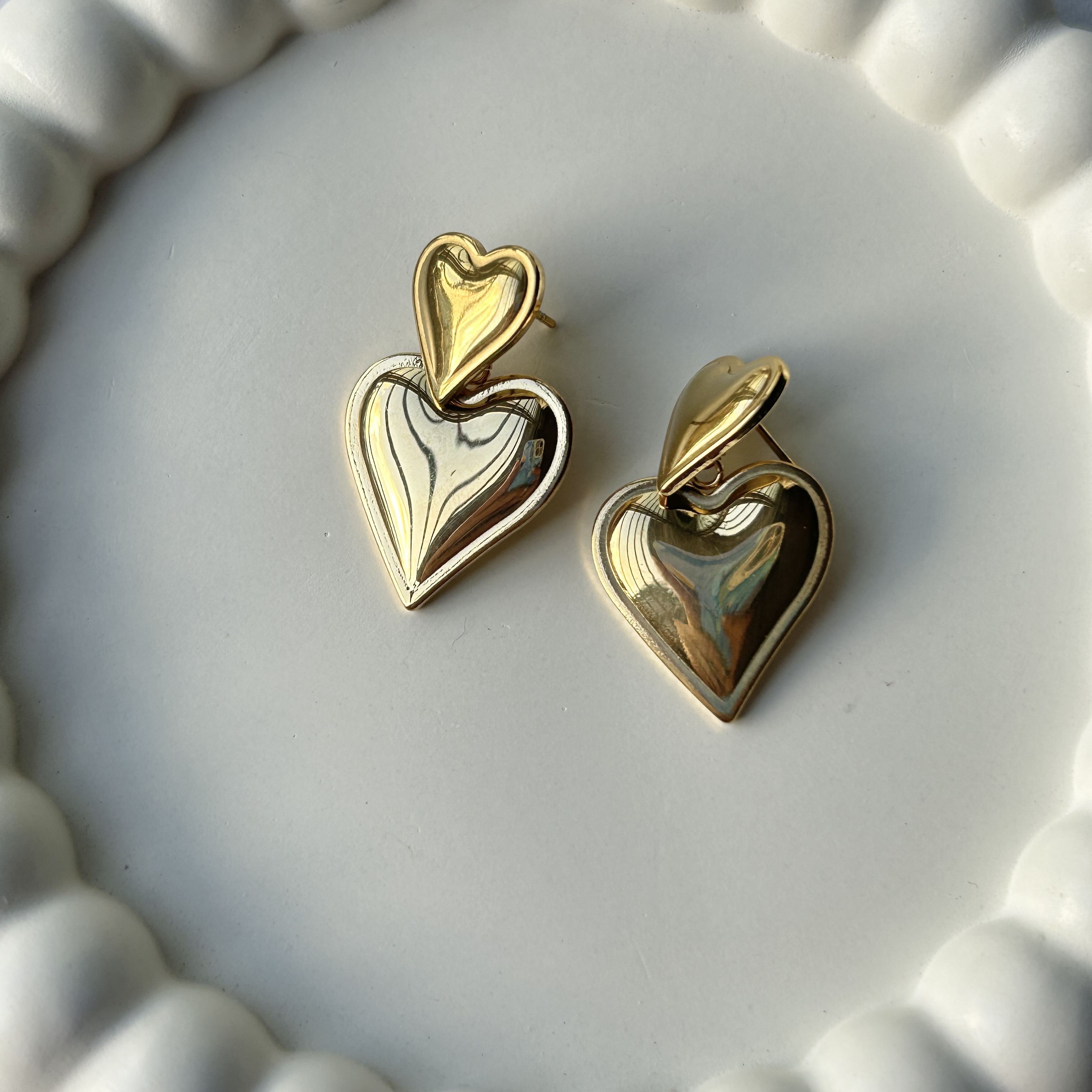 Heartthrob Earrrings | 18k Gold Plated | Anti tarnish | Everyday Jewellery thumbnail 3