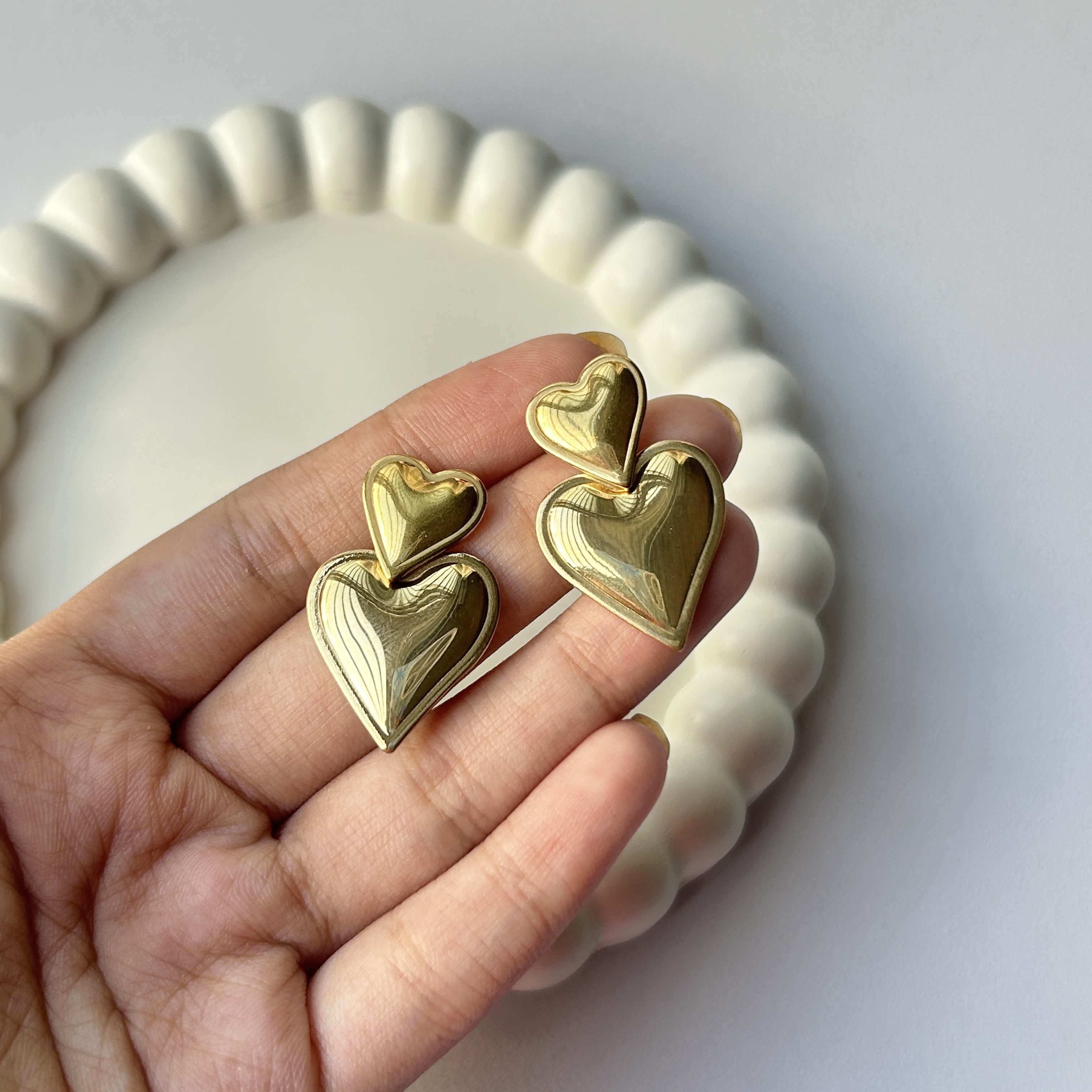 Heartthrob Earrrings | 18k Gold Plated | Anti tarnish | Everyday Jewellery thumbnail 2