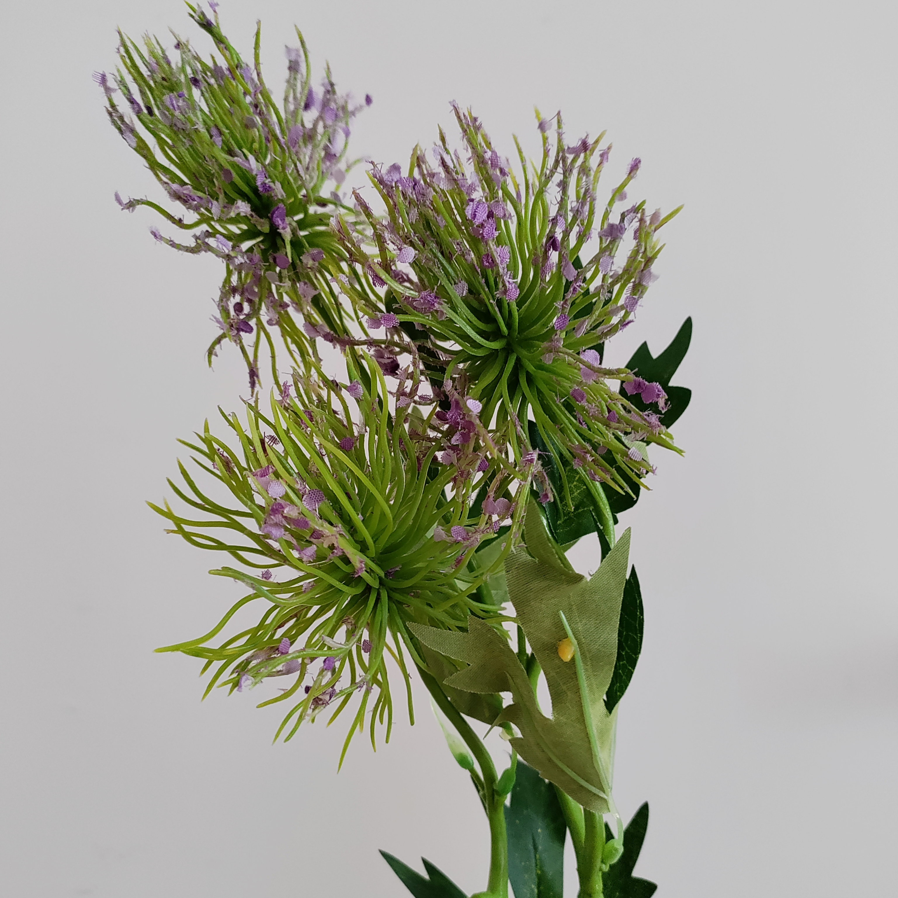 Lavender Praire Puff Artificial Flowers Stems | Single Cluster Stem