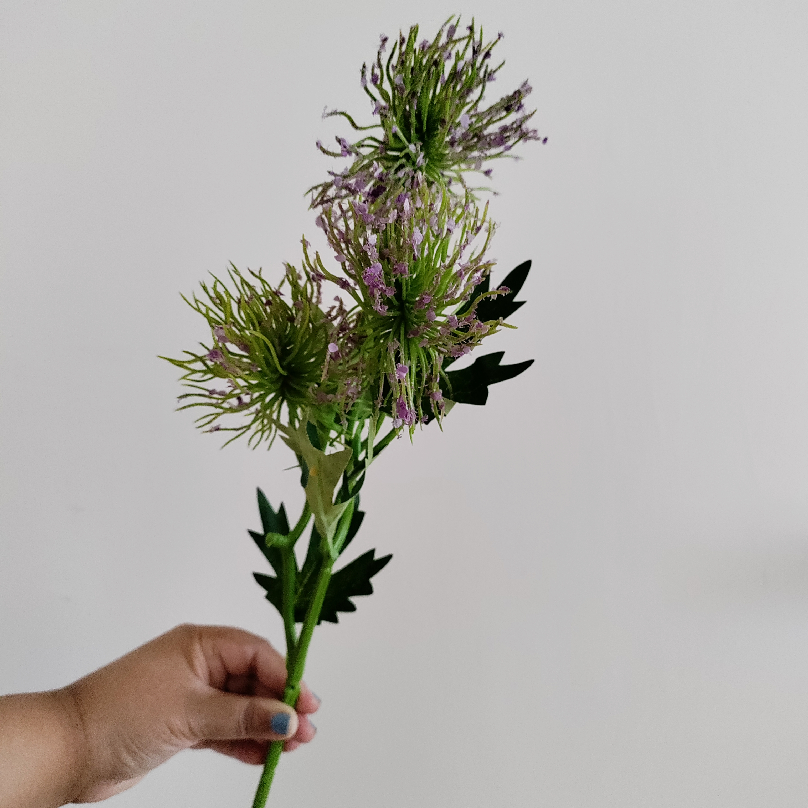 Lavender Praire Puff Artificial Flowers Stems | Single Cluster Stem thumbnail 2