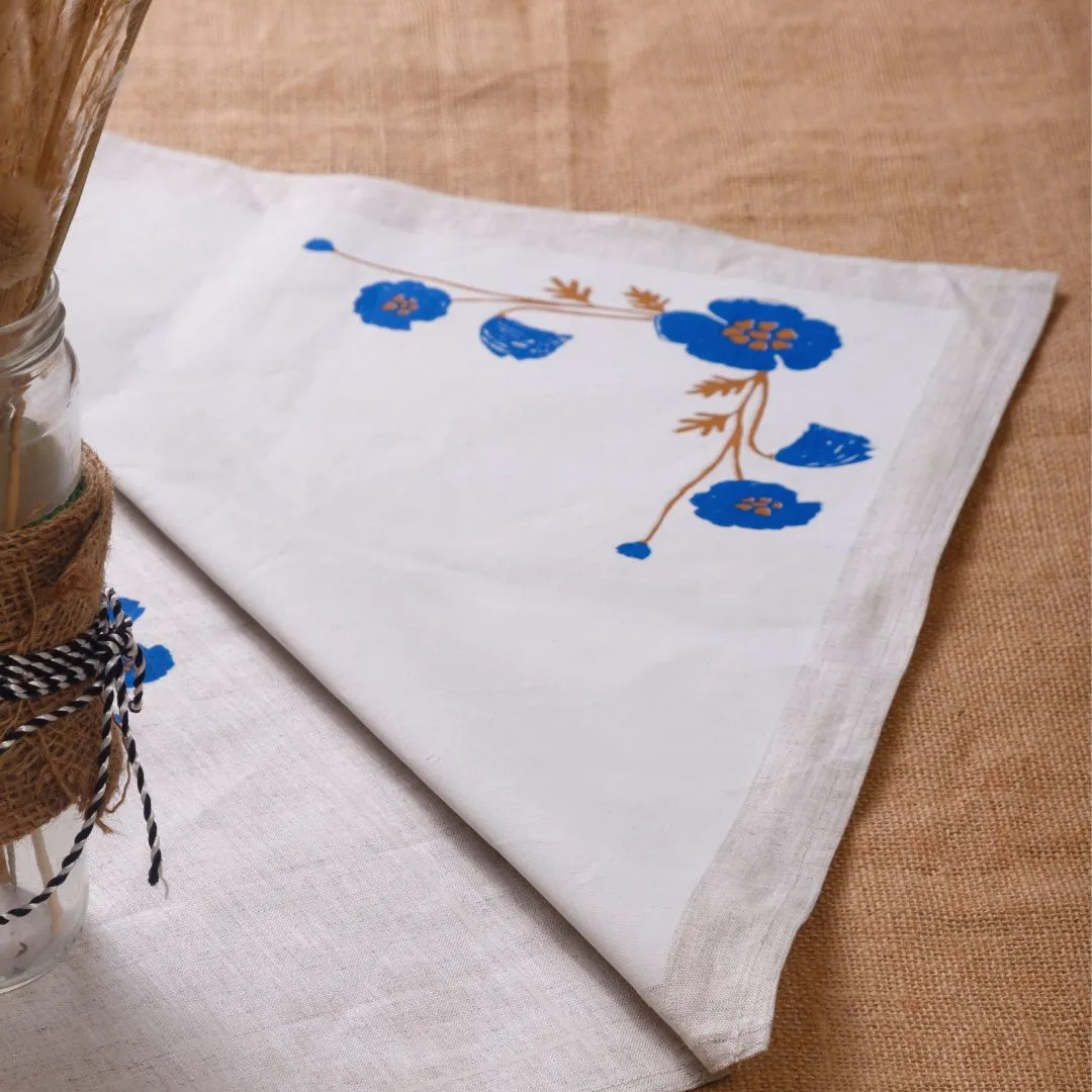 Aaral Table Linen Set | Handprinted on 100% Hemp | Runner, Placemats and Napkin set thumbnail 1