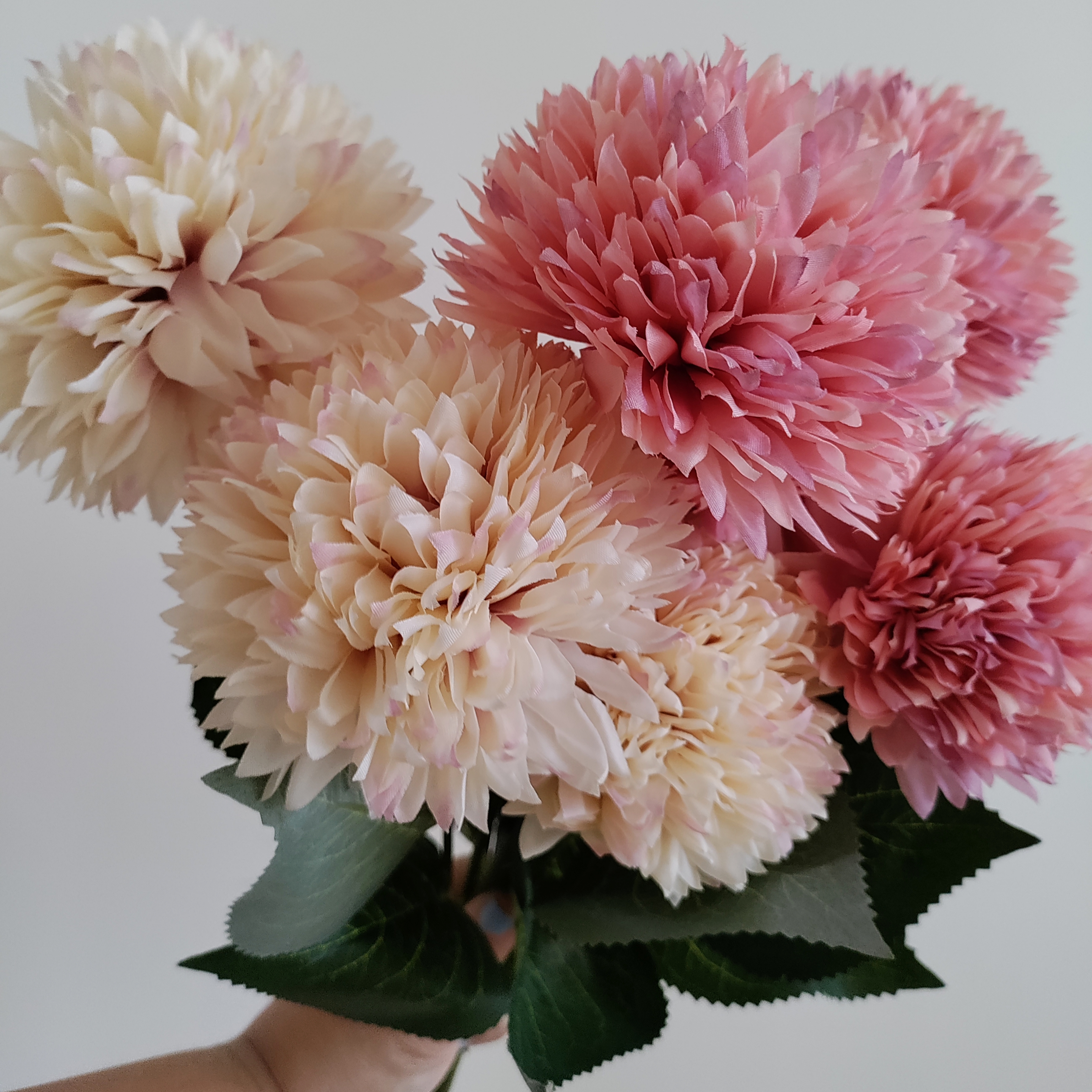 Pink Dahlia Artificial Flowers Cluster thumbnail 2