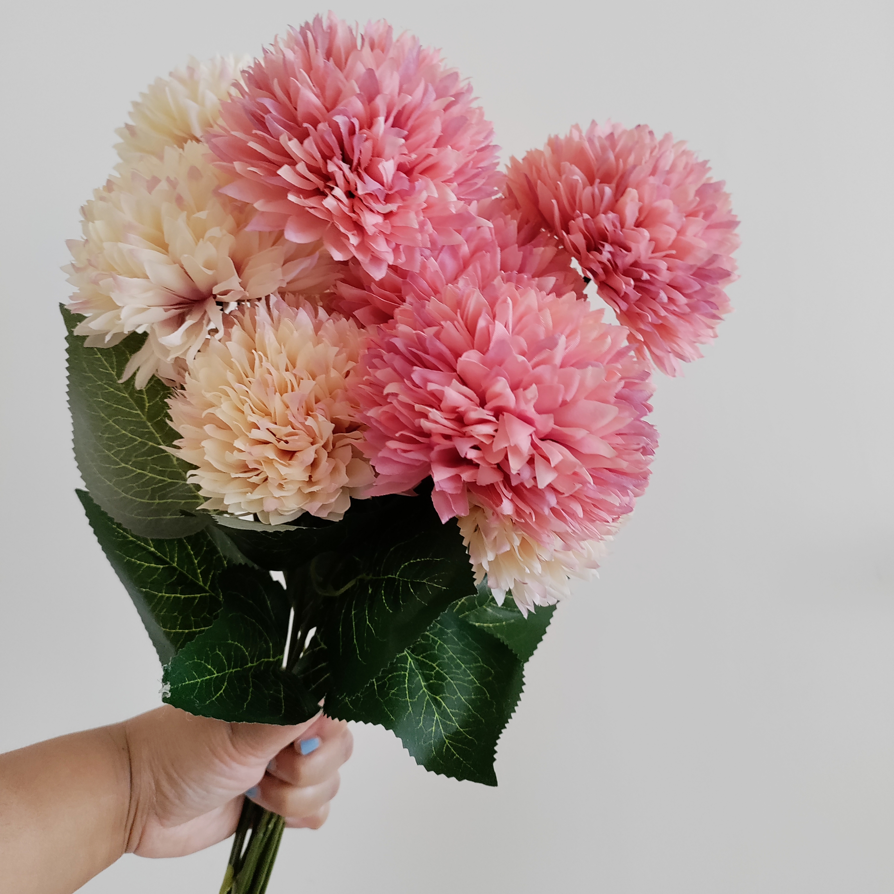 Pink Dahlia Artificial Flowers Cluster