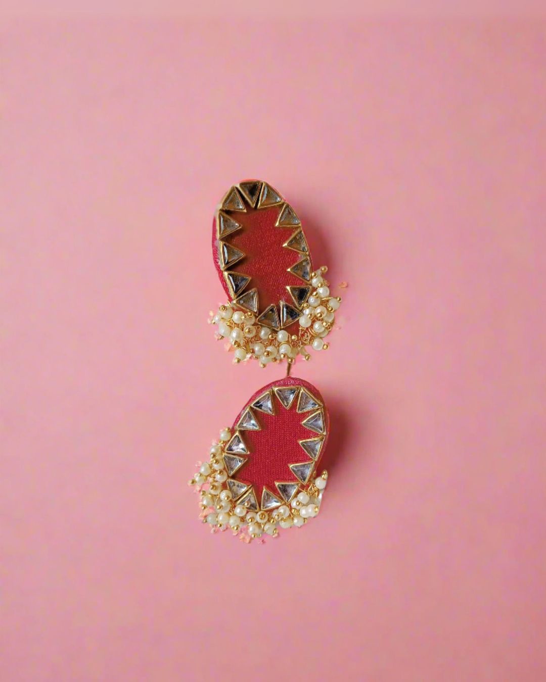  Red Beaded Tiny Studs Earrings