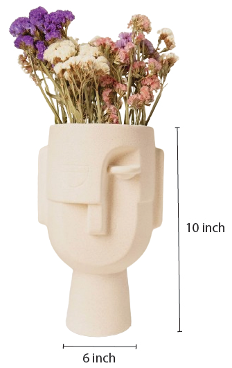 Beige Goddess Face Vase thumbnail 3