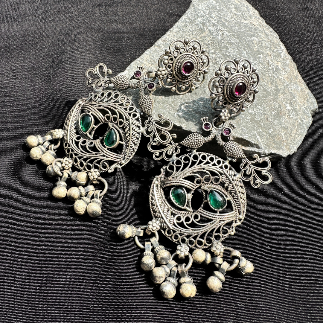 Padmavati Jhumka Earrings | Pure Silver | 925 Sterling Silver Jewellery