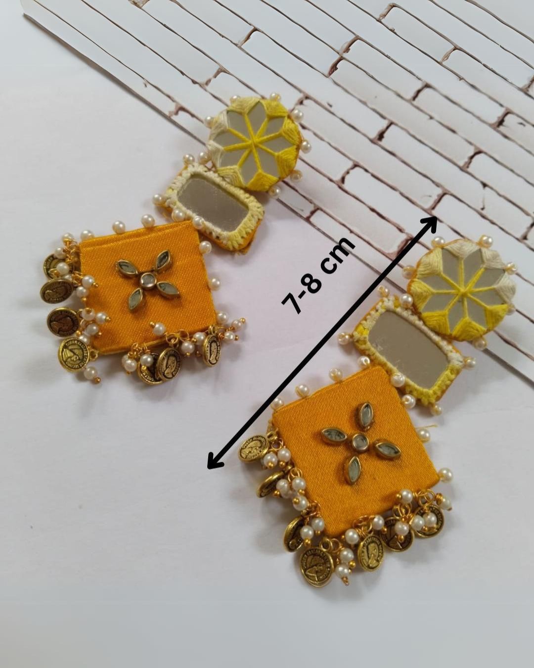 Yellow Mirror Coins Earrings thumbnail 3