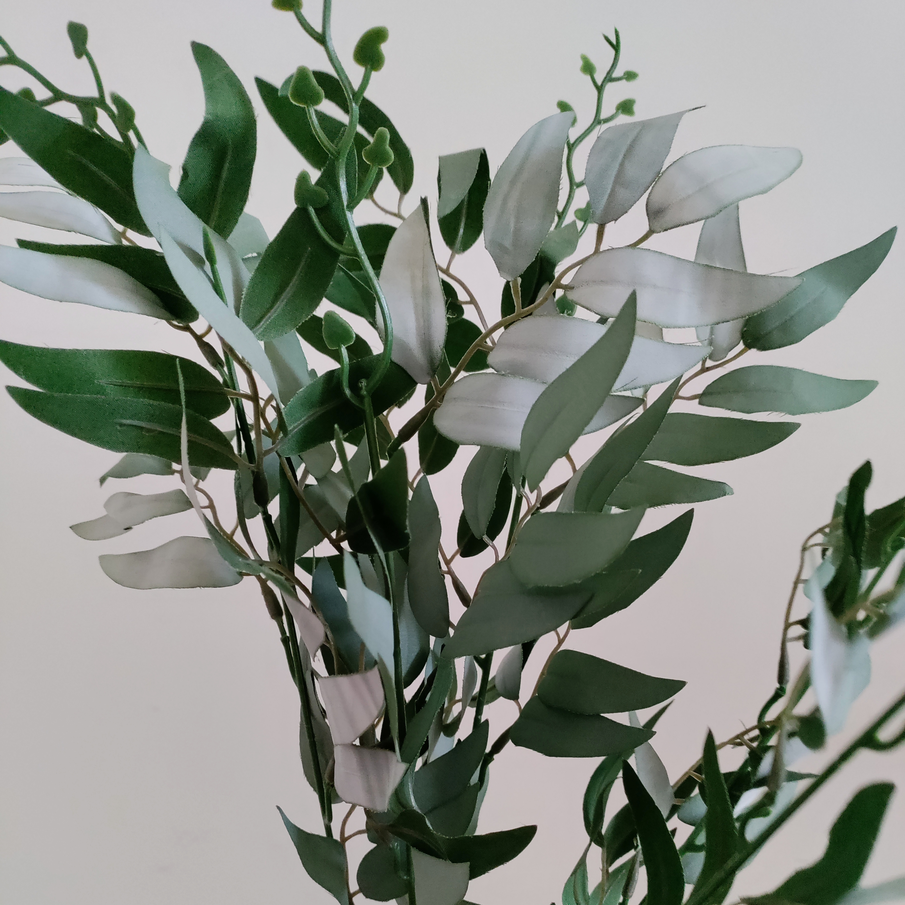 Golden Whisper Dried Flowers Bunch | Wire Stem Included | Green Ruscus Leaves, 3 Flowers | Artificial Flowers thumbnail 6