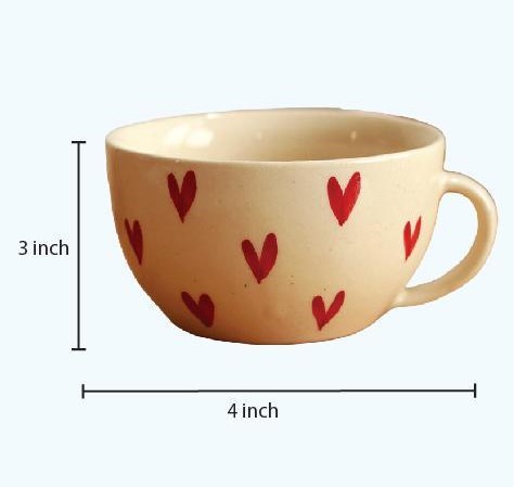 Heart Cappuccino Mugs - Set of 2 | 250 ml thumbnail 3