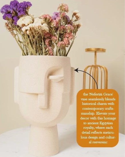 Beige Goddess Face Vase thumbnail 2