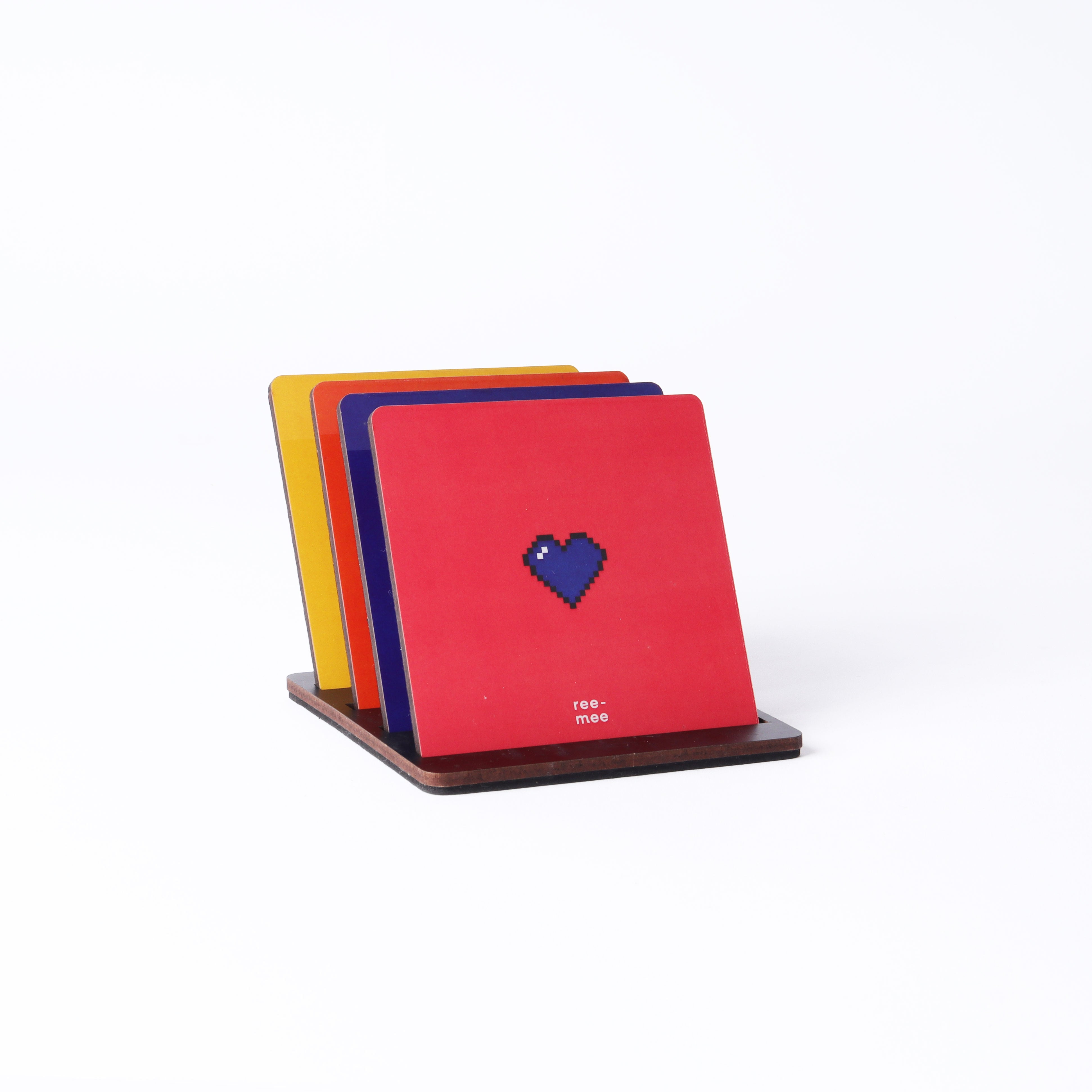 Coasters - Binary Hearts (Set of 4 with Stand)