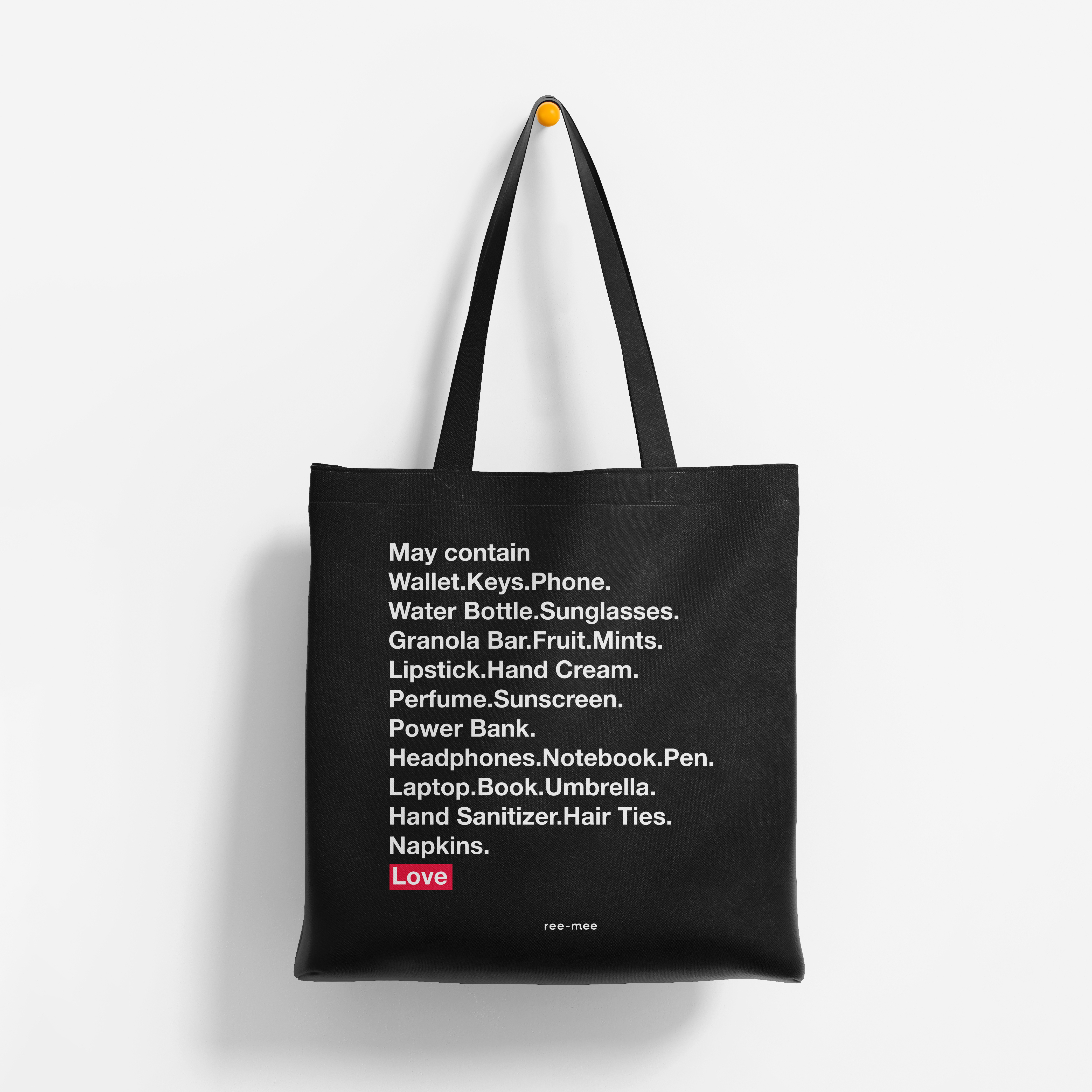 Black Canvas Tote Bag - May Contain Things