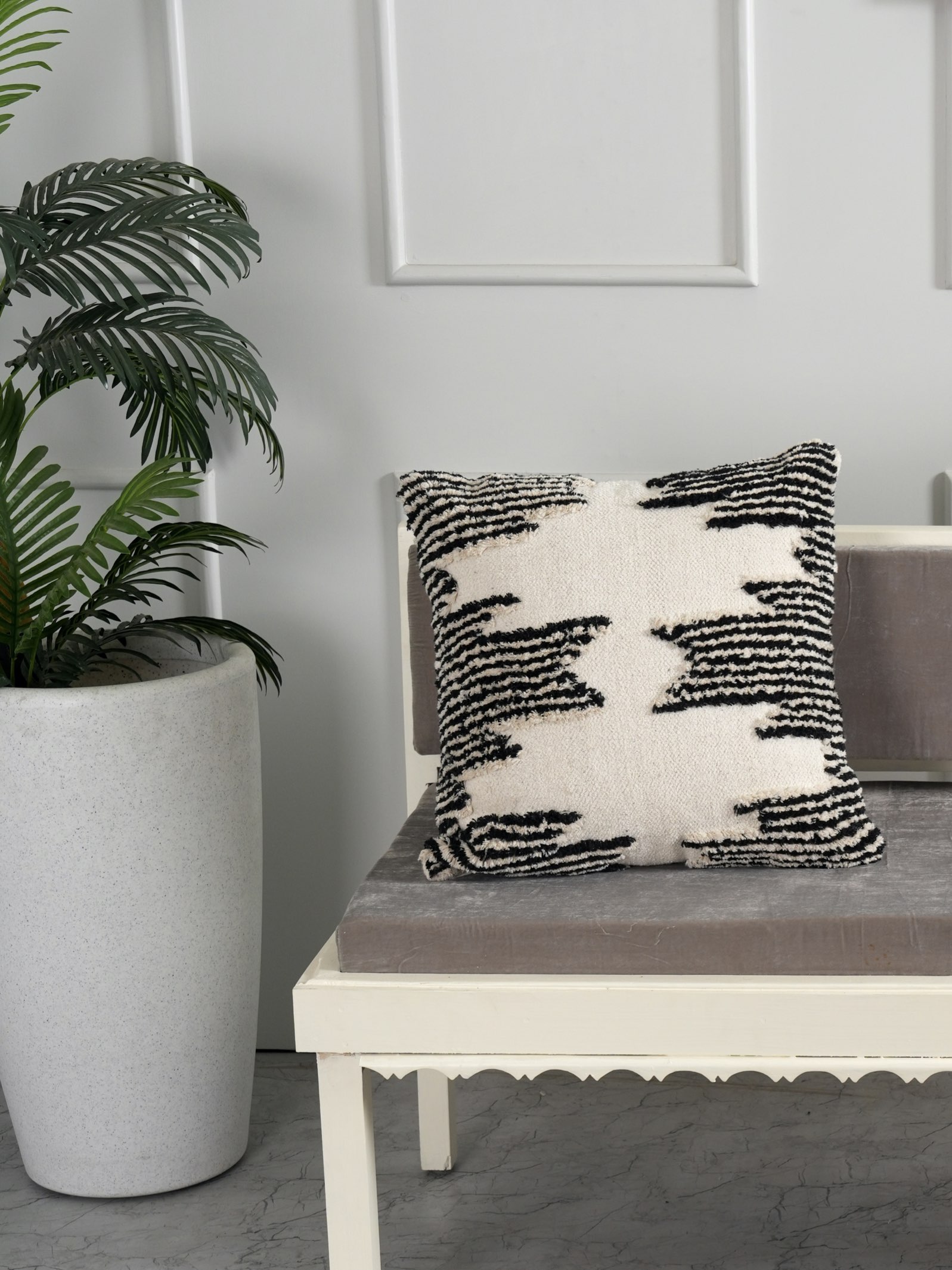 Cozy Cascade Kilim Tufted Cushion Cover