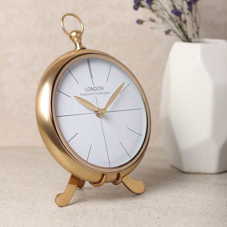 Regal Standpoint Table Clock - Gold