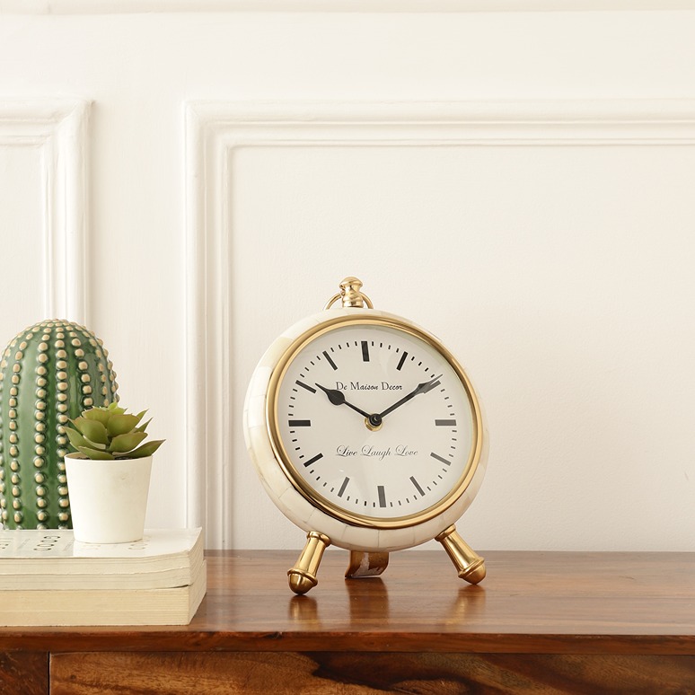 Bone-Framed Table Clock