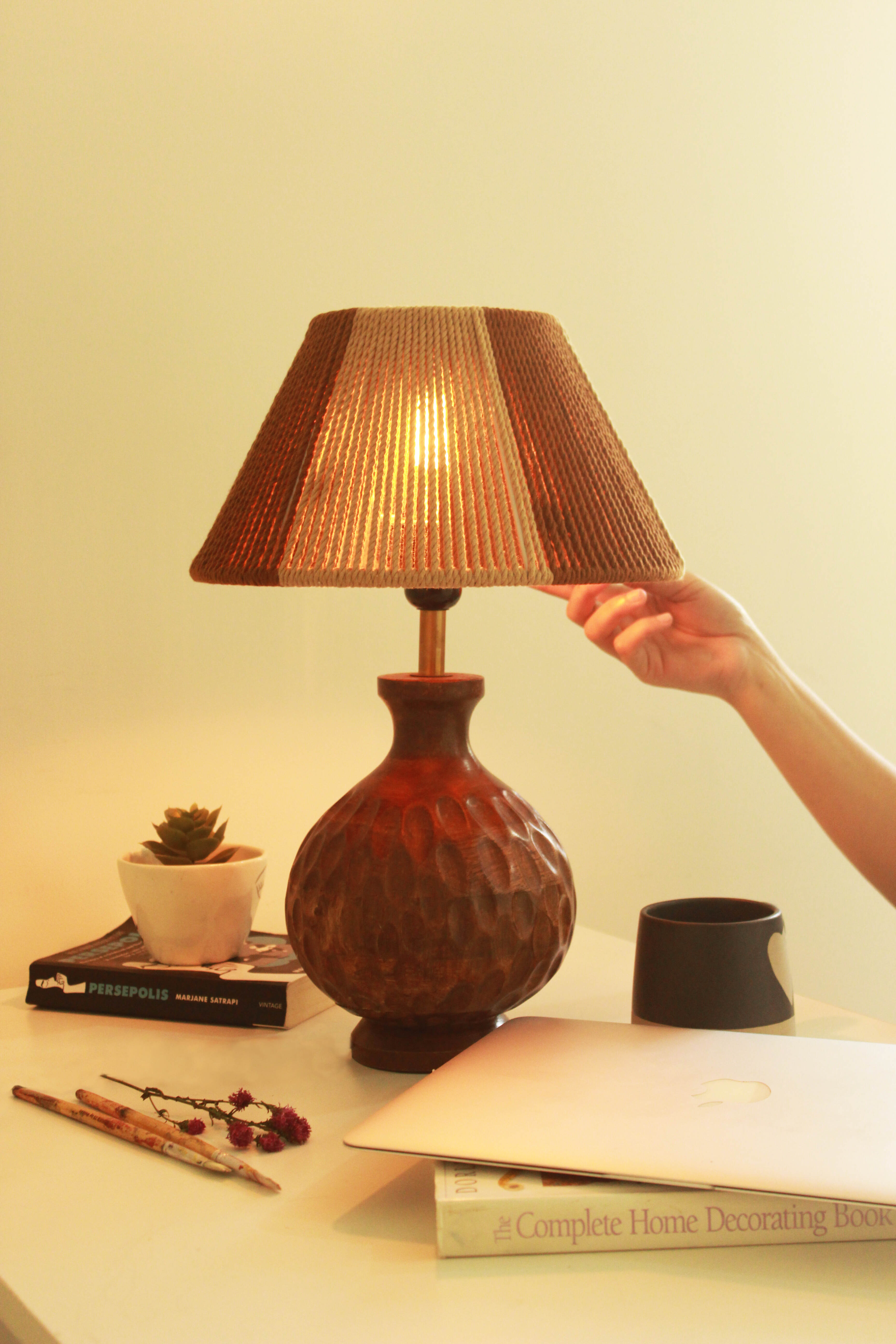 Handmade Taper Lampshades l Beige and Brown