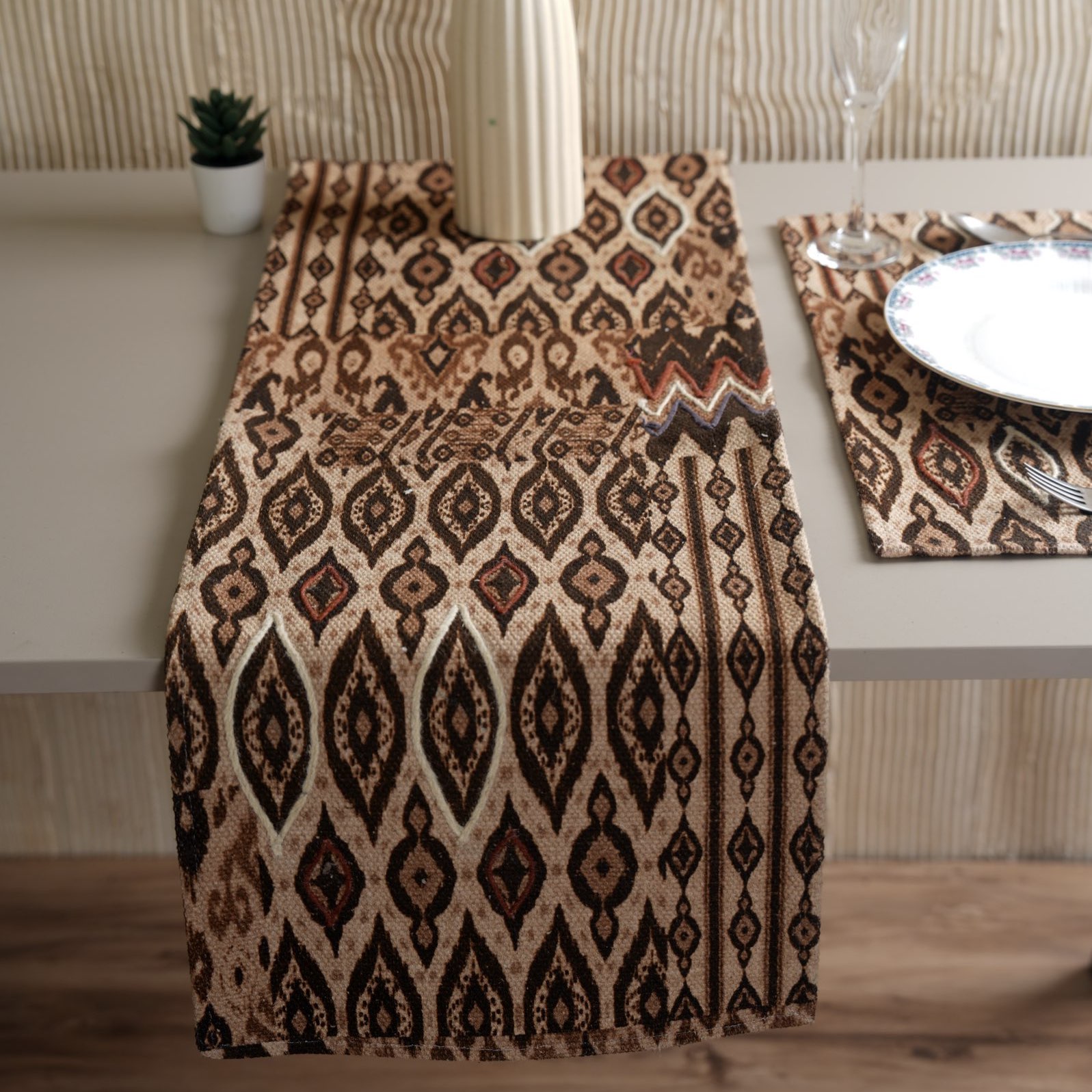 Mocha Harmony Table Runner  ( 30 x 180 cms )