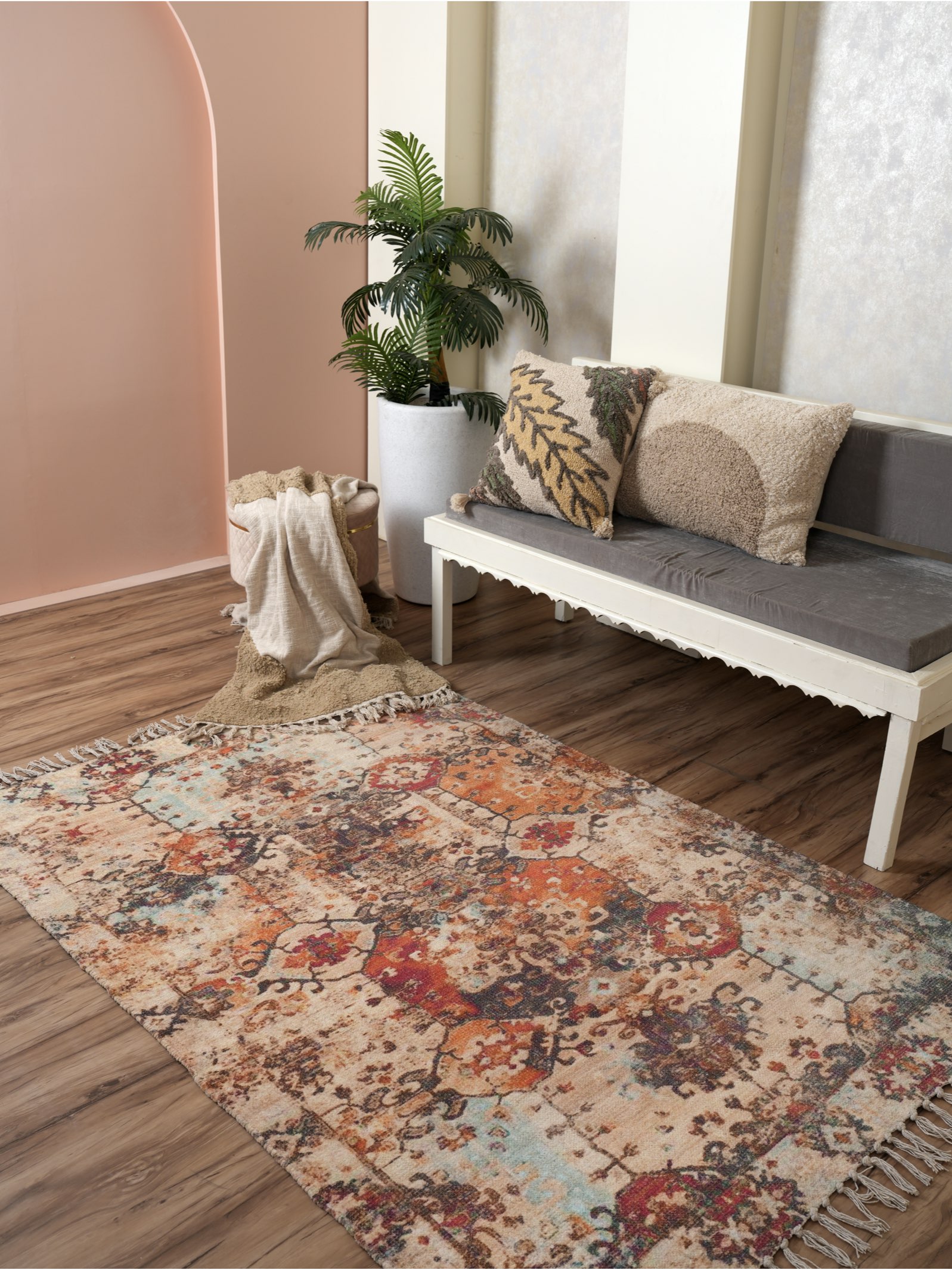 Multicolor MazeChenille Printed Rug