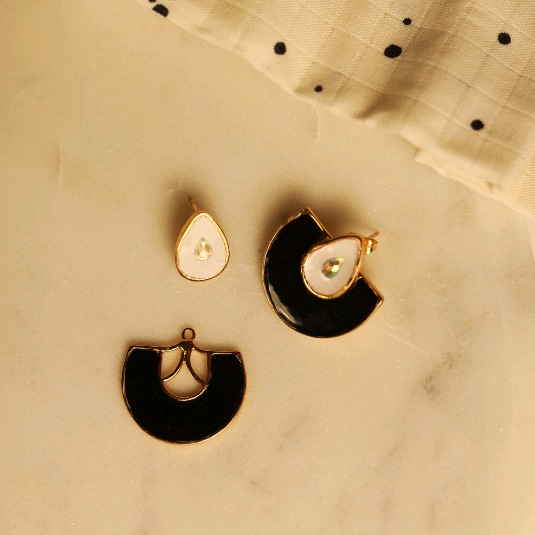 Kai 2 Way Earrings | Multi Style | 18K Gold Plated | Handmade