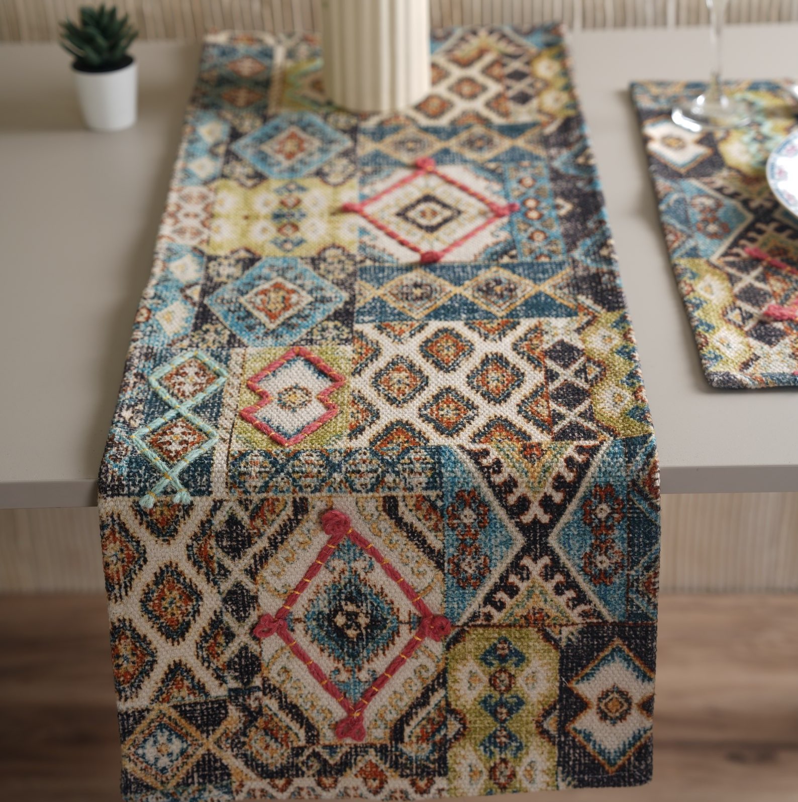 Vivid Bloom Table Runner ( 30 x 180 cms)