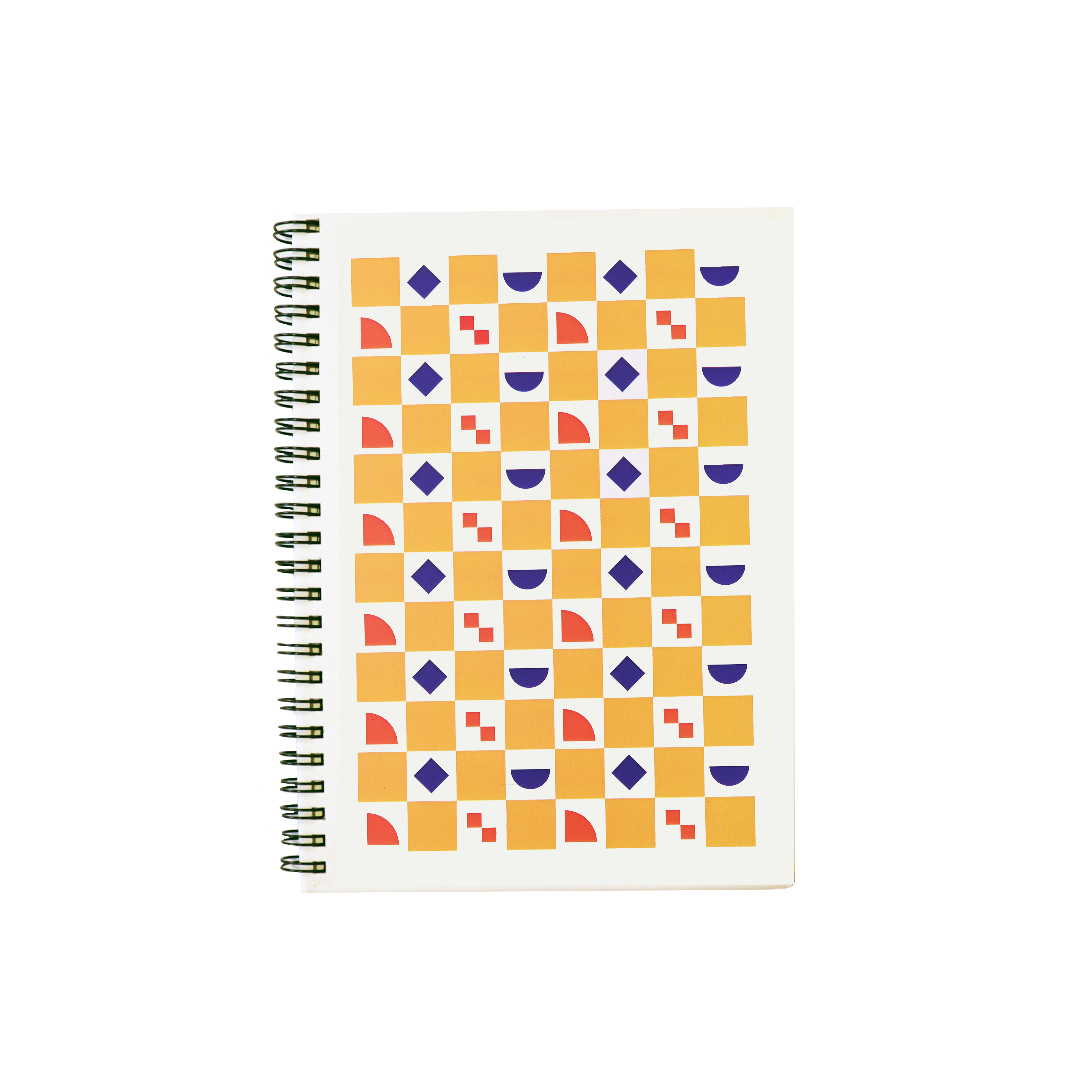 A5 Hard Bound Spiral Journal - Yellow Pattern