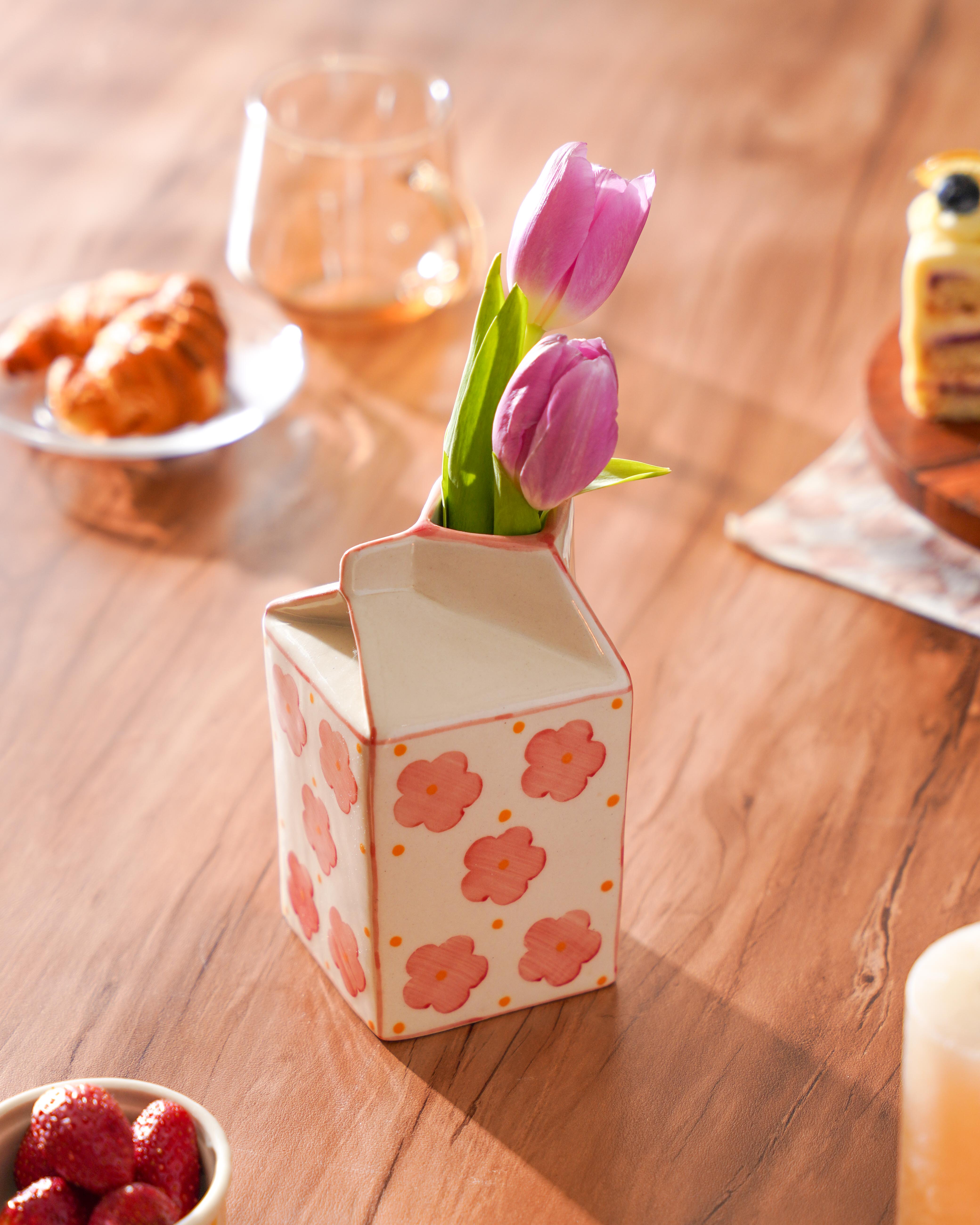 Aboli- Milk Carton Shaped Vase/Jug | 525 ml