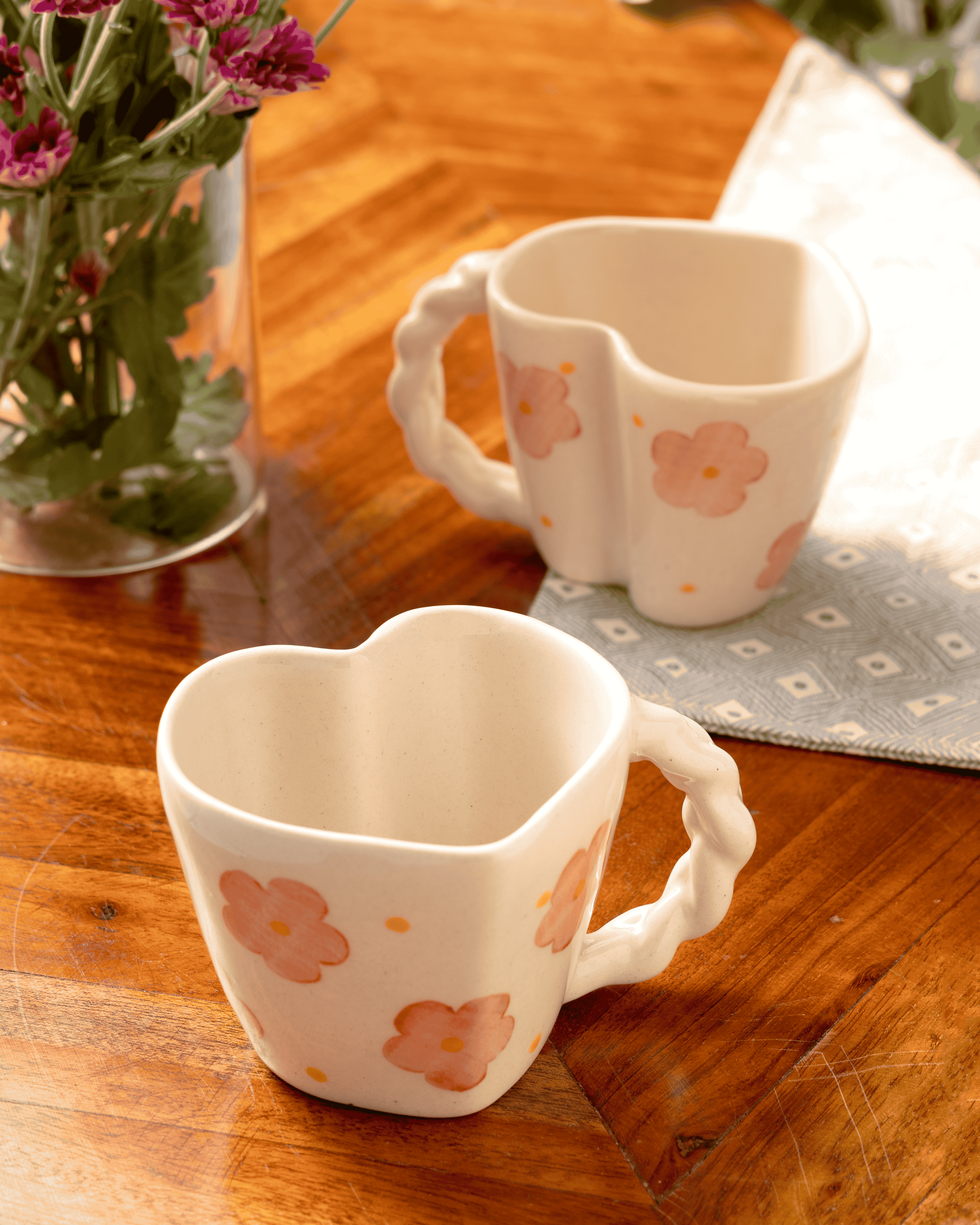 Dil Mil- Heart Shape Mug (Set of 2) | 200 ml