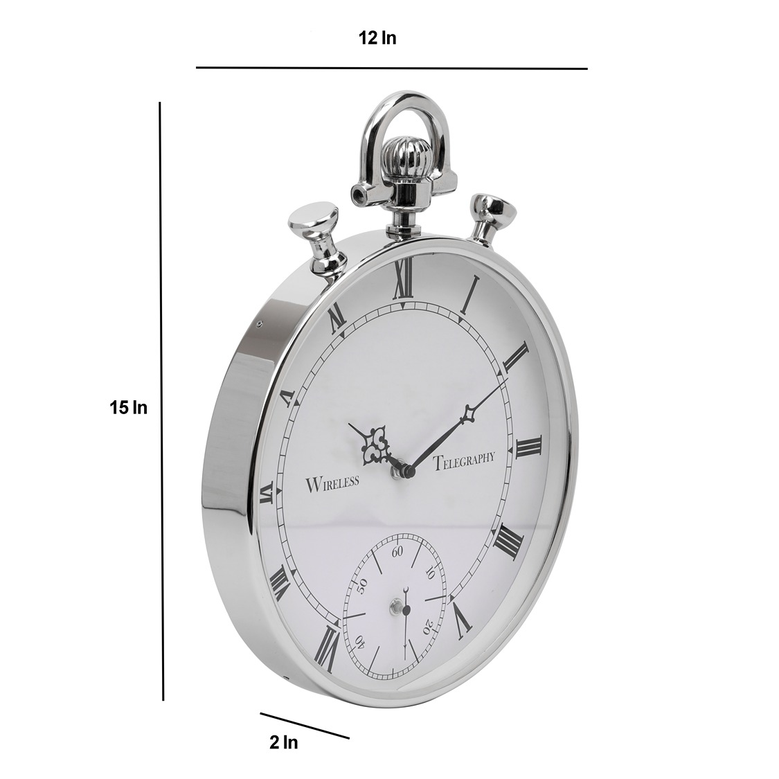 Deviating Seconds Silver Wall Clock thumbnail 4