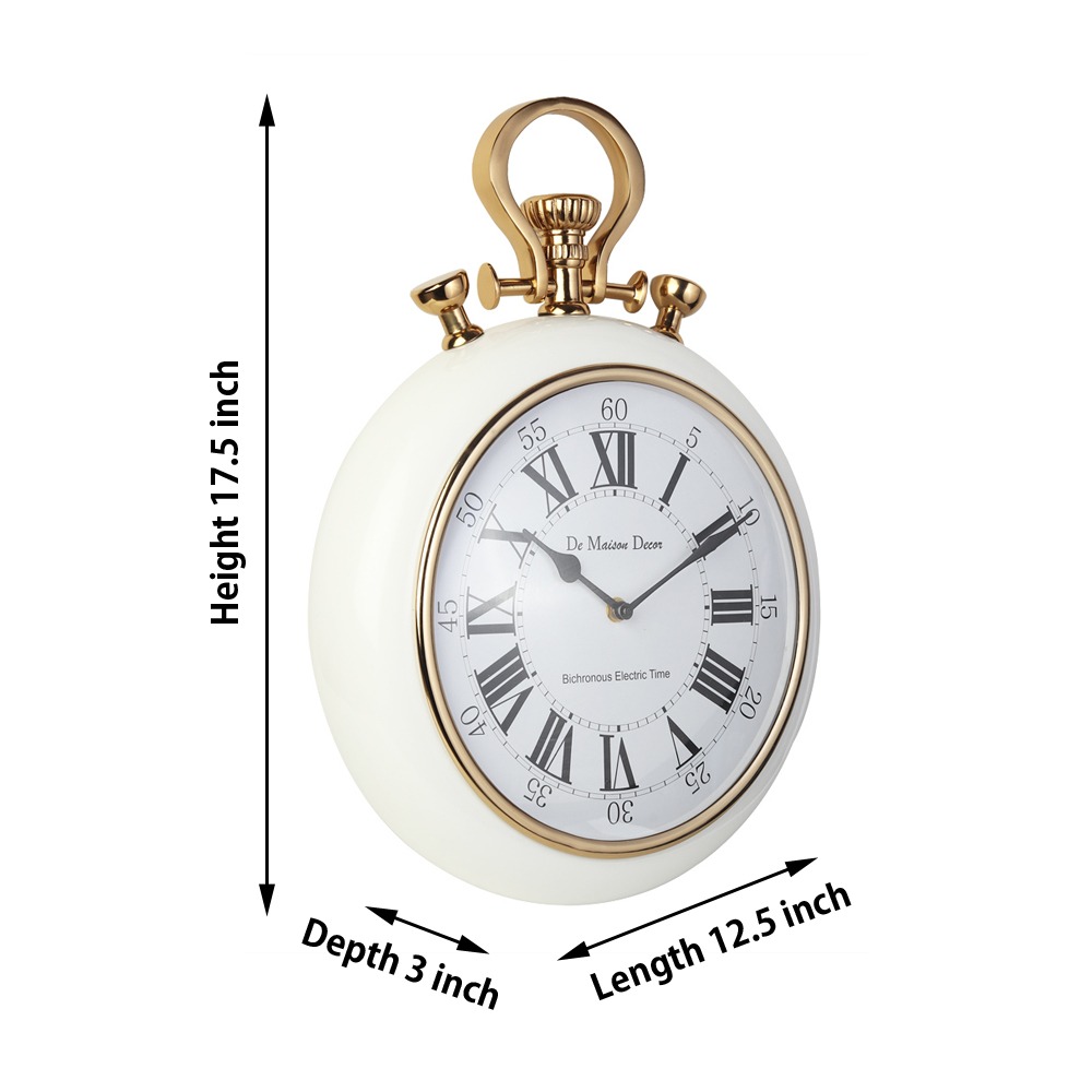 Sullivan - White & Gold Wall Clock