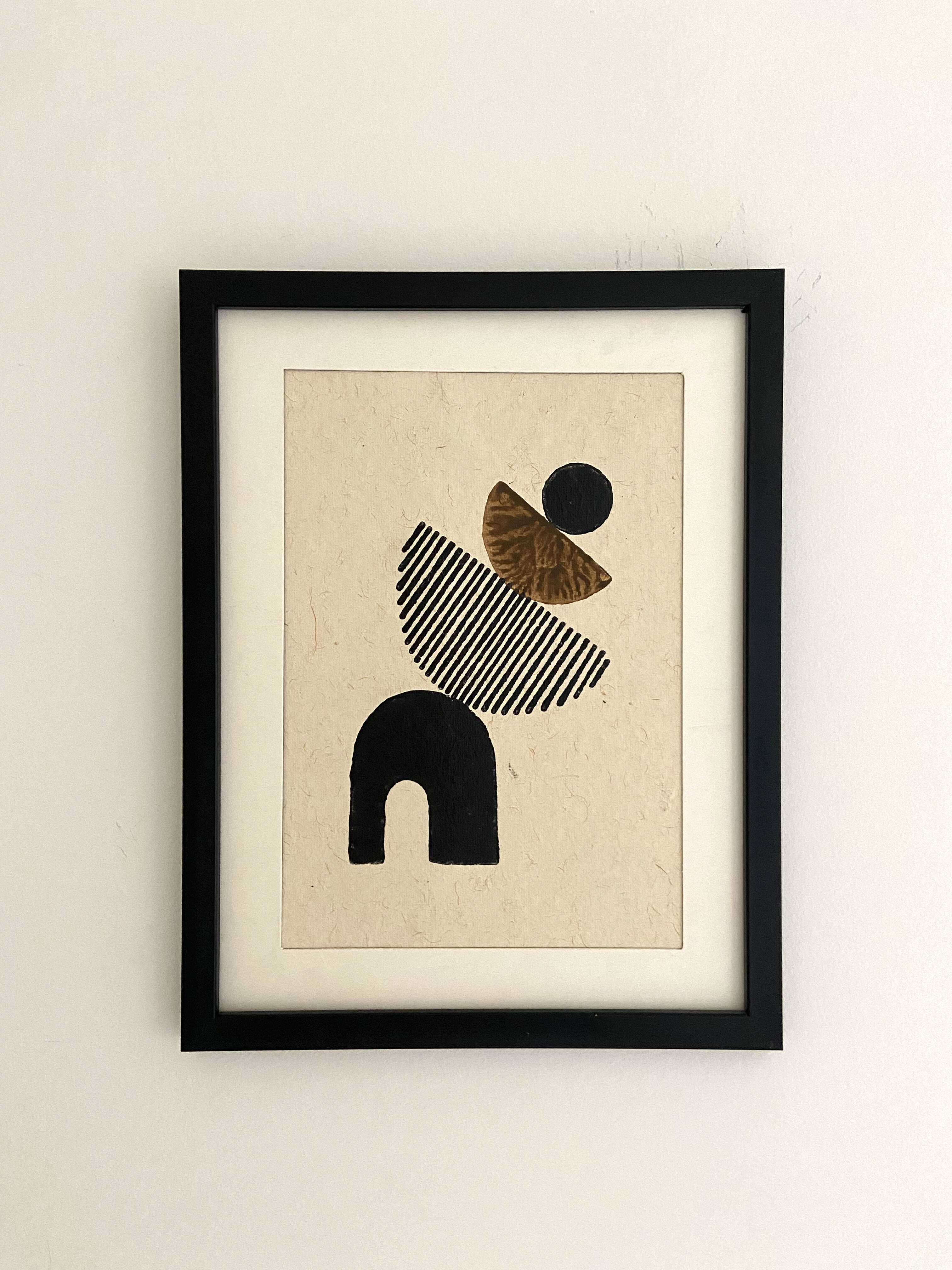 Wall Frame l Handblock printed artwork on handmade paper l 10" x 13" l THE RISING thumbnail 2