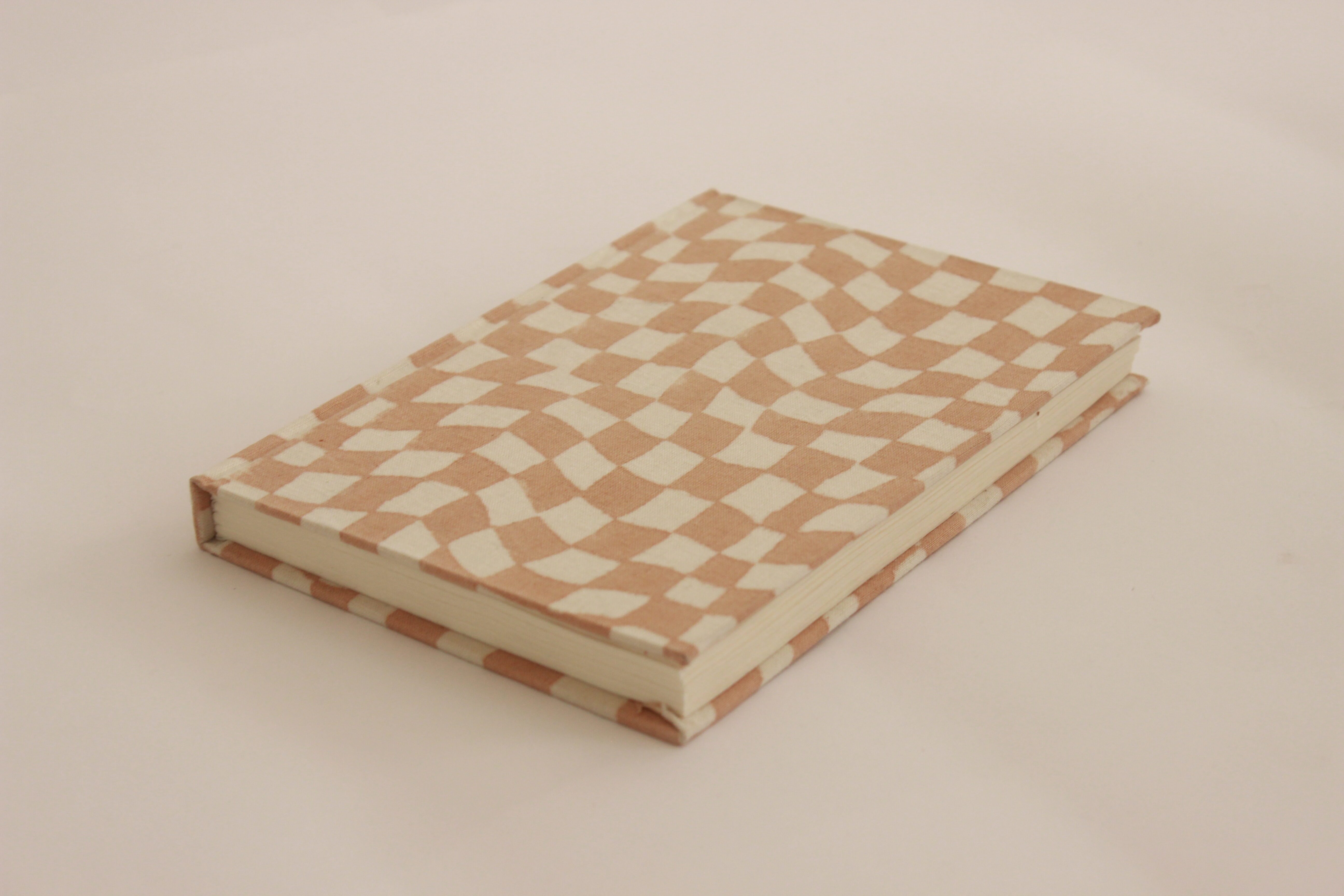 Handcrafted Sustainable A5 Diary Journal Notebook l Handmade Paper l Peach & White thumbnail 4