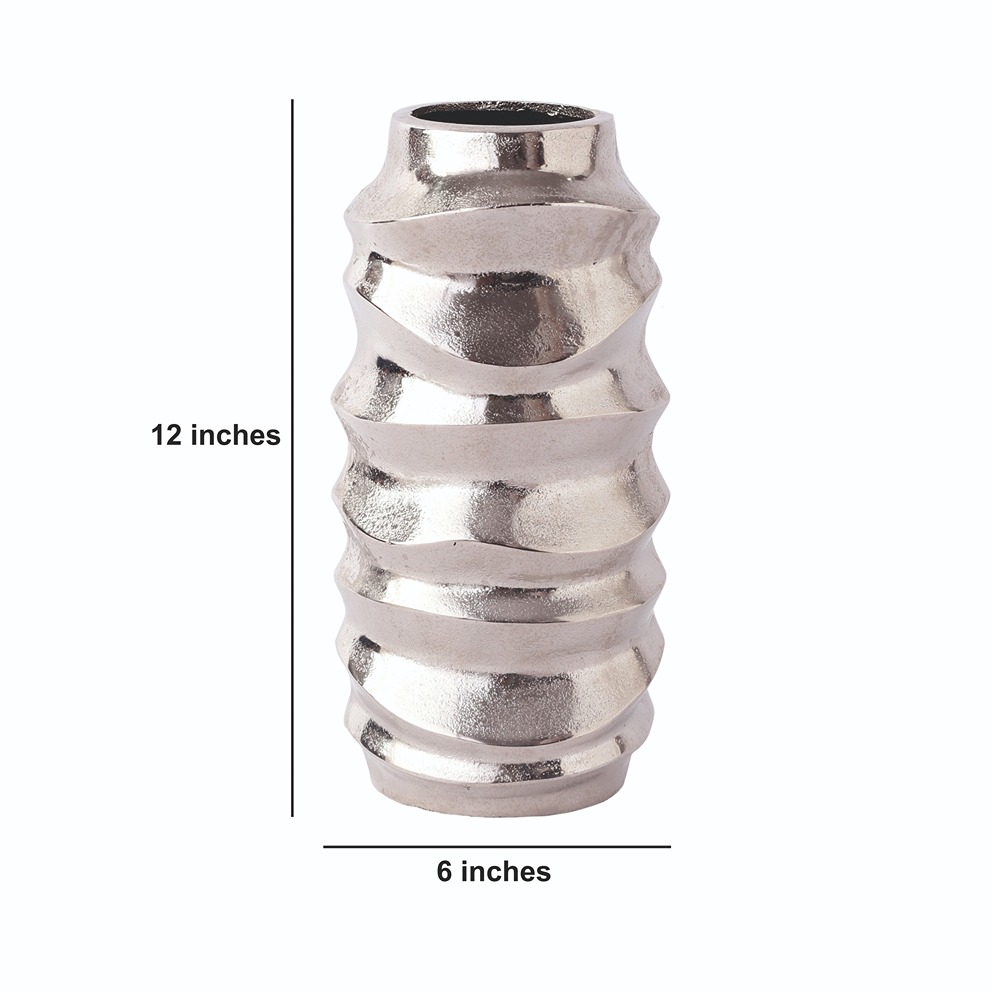 Mila Wave Silver Vase thumbnail 4