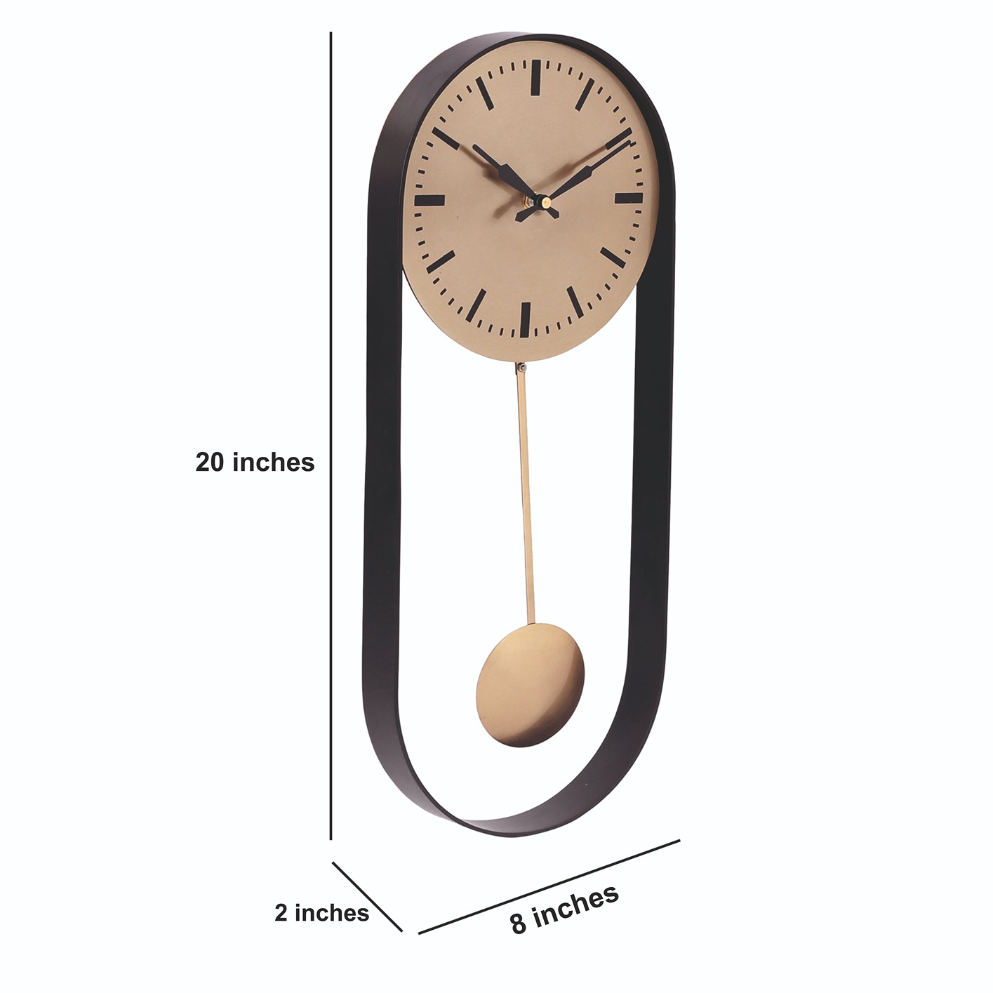Noir Pendulum Wall Clock with Black Frame thumbnail 2
