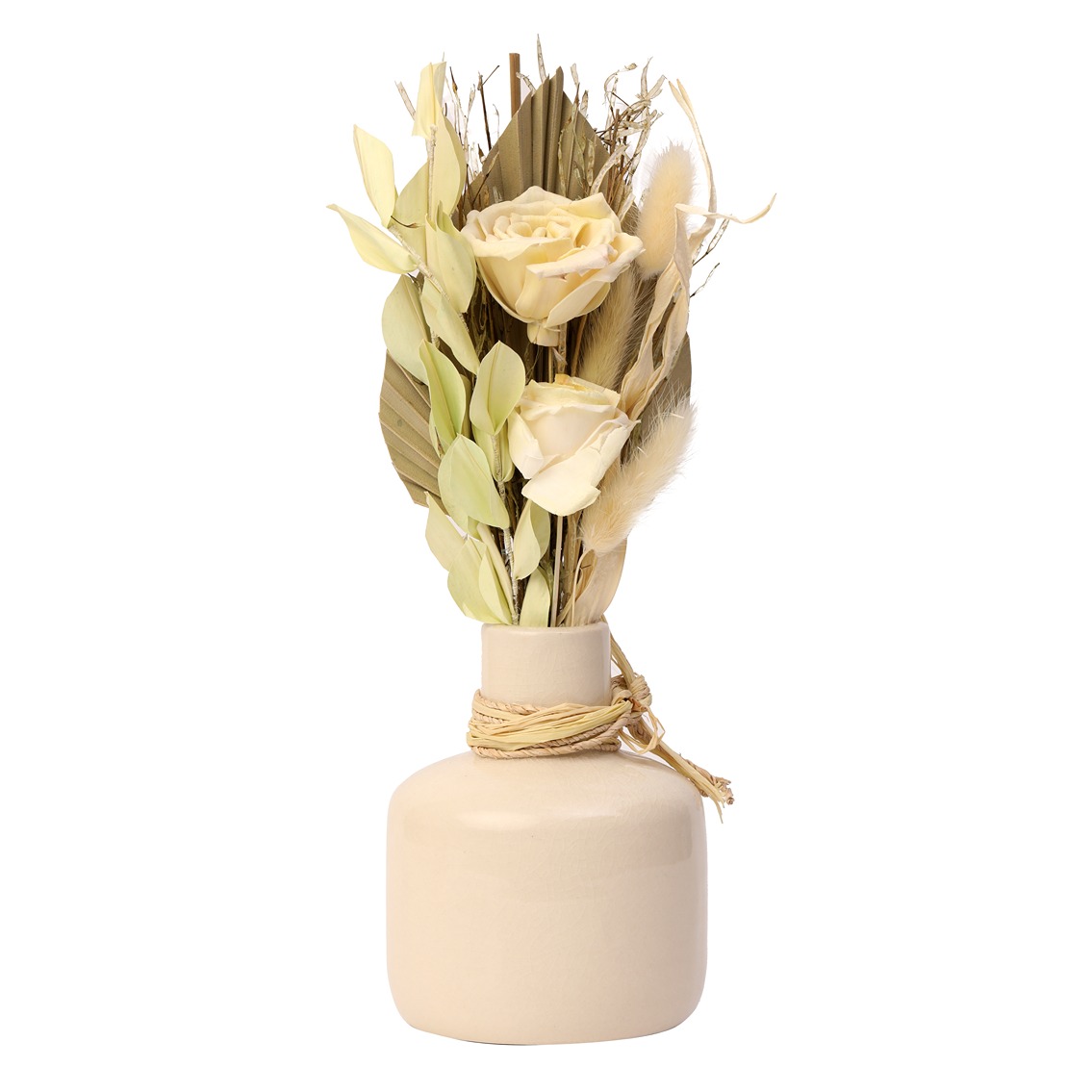 Lea Dried Yellow Delight Flowers & Small Vase - alternate view