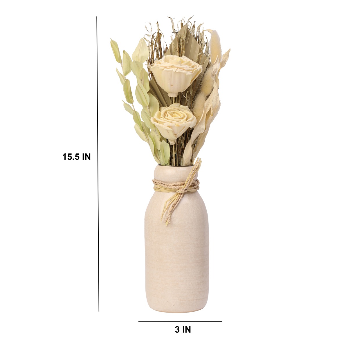Lea Dried Yellow Delight Flowers & Big Vase thumbnail 3