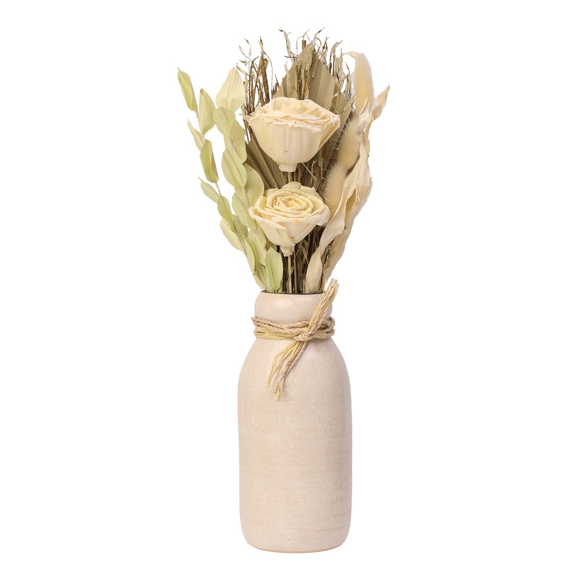 Lea Dried Yellow Delight Flowers & Big Vase - alternate view