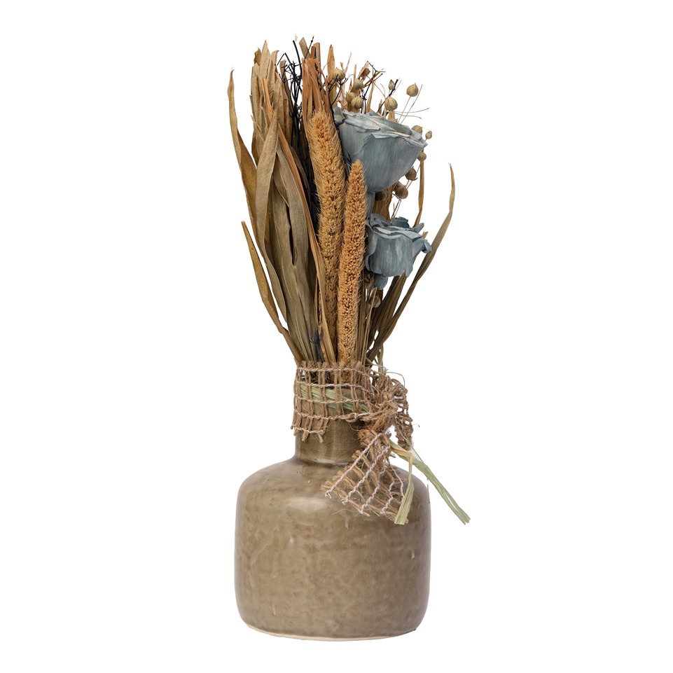 Lea Dried Ocean Blue  Flowers & Small Vase - alternate view
