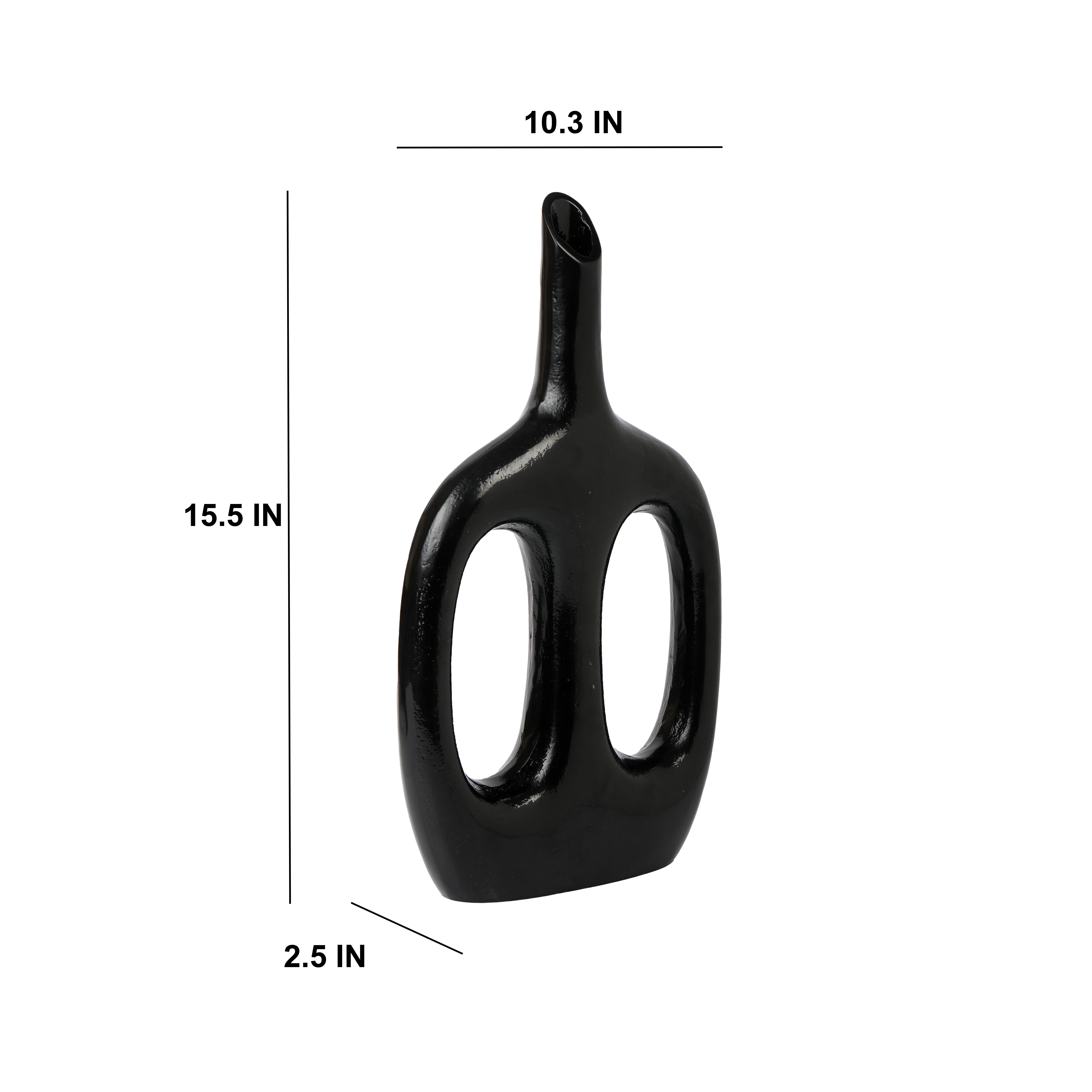 Otilia Glossy Black Vase thumbnail 4