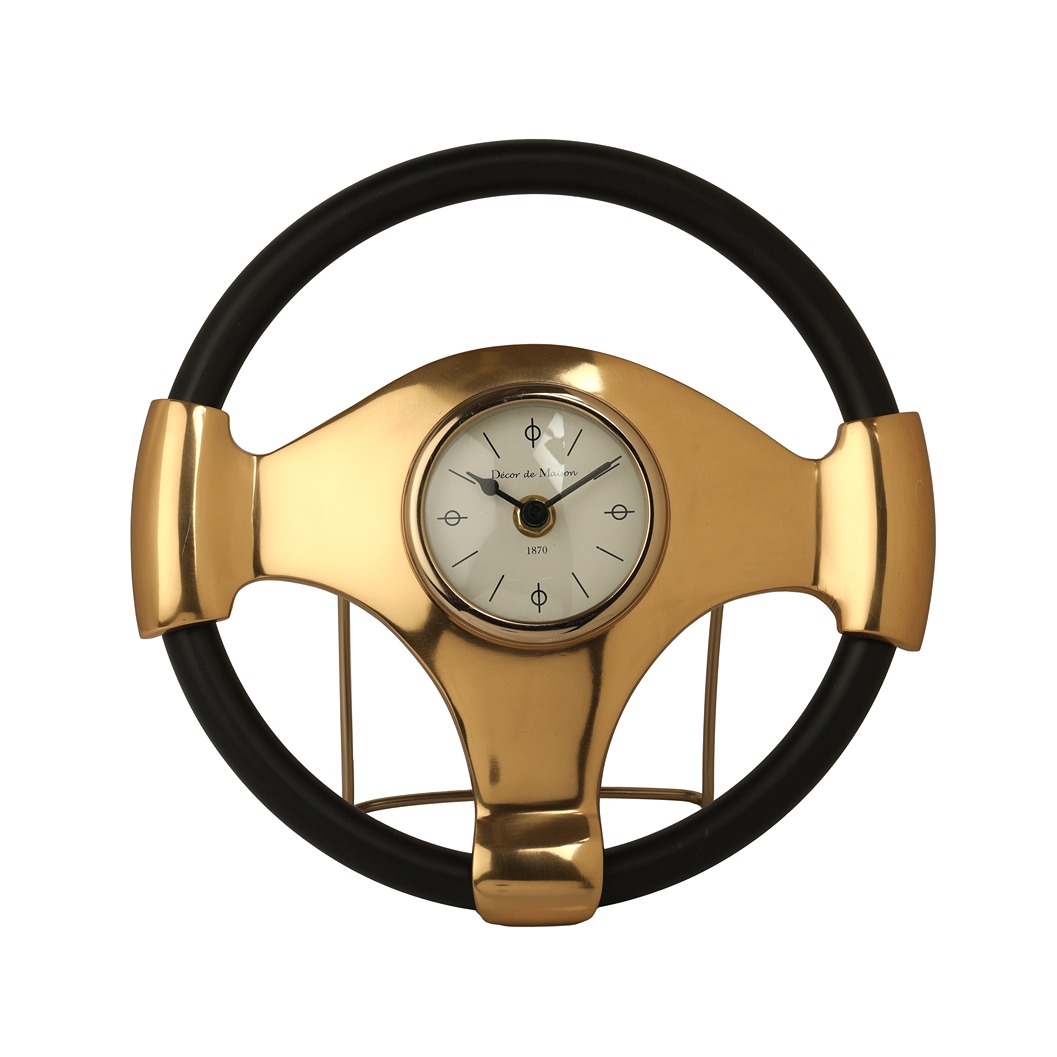 Wheel Steel Clock - Gold & Black thumbnail 4