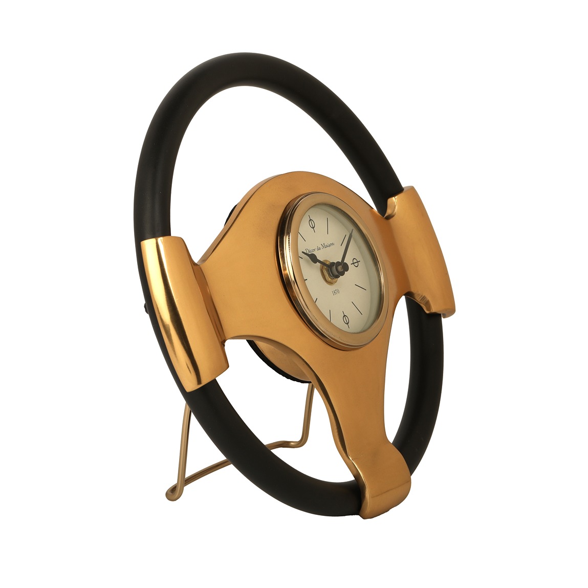 Wheel Steel Clock - Gold & Black - alternate view